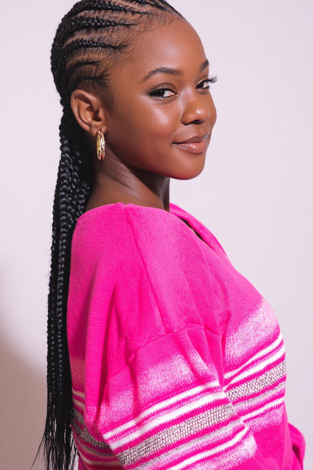 18. Micro-Detail Braided Cornrow Hairstyles with Thin Edge Rows