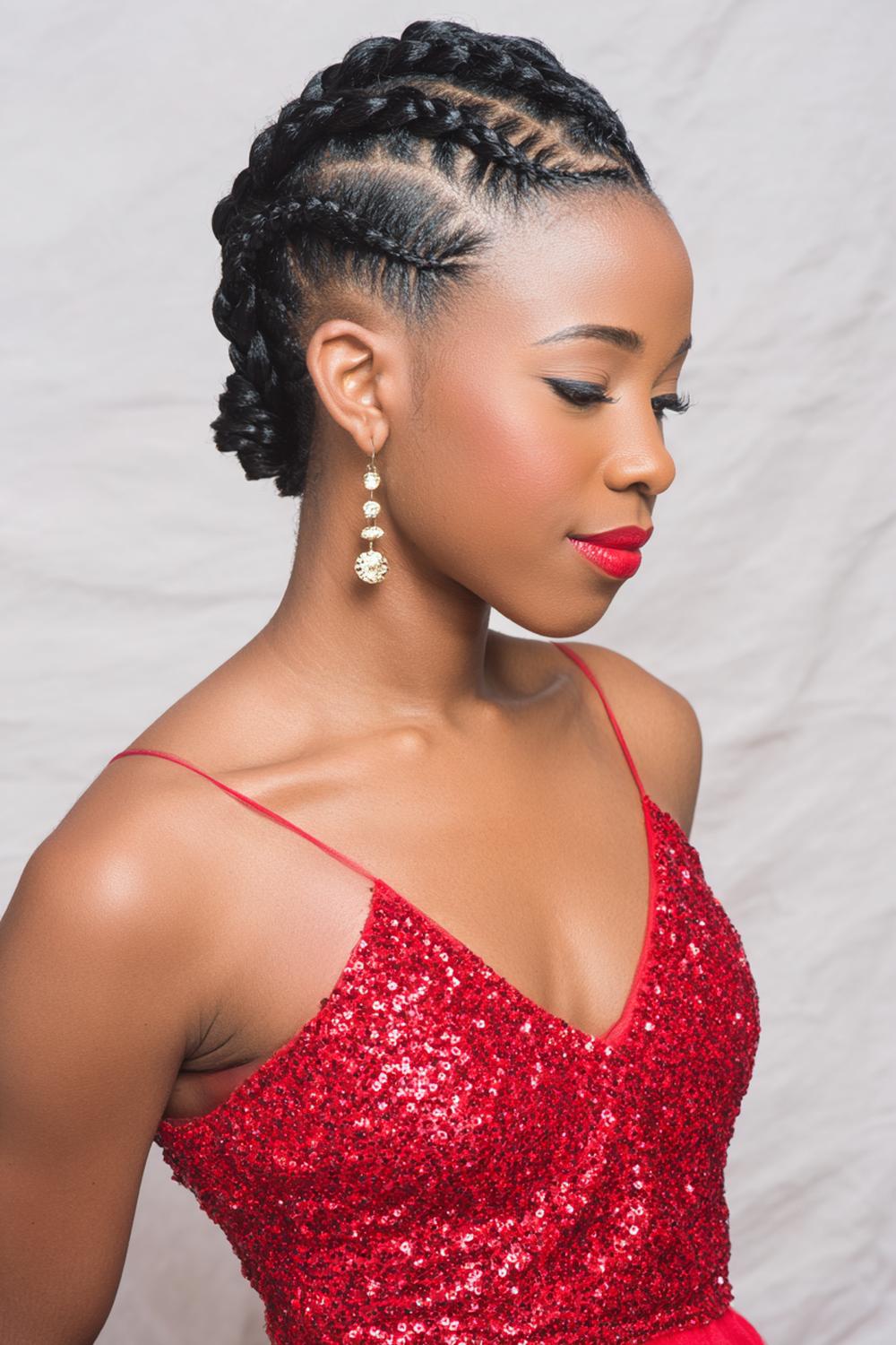 8. Heart-Part Braided Cornrow Hairstyles for a Romantic Crown Focus