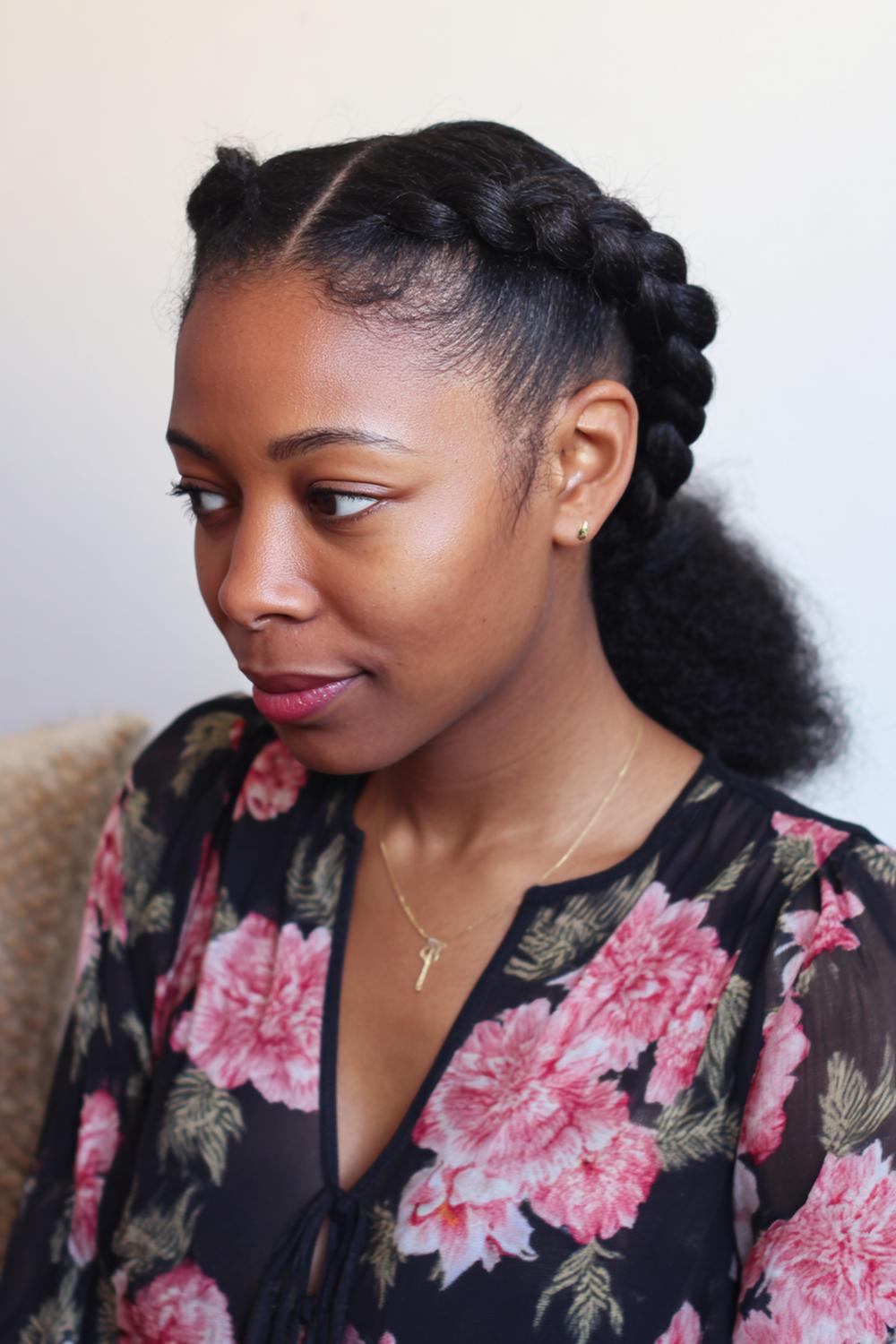 4. Side-Part Braided Ponytail with Soft Face-Framing Pieces