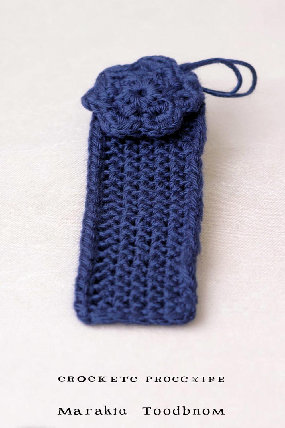 Navy Flower Pouch