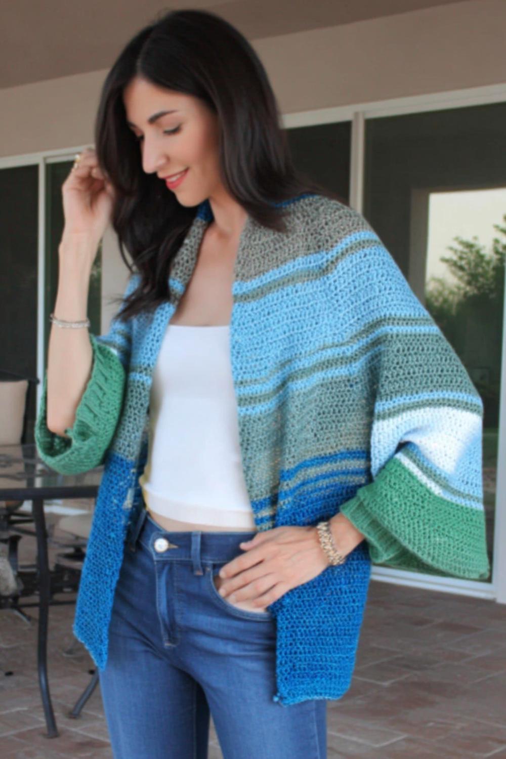 Ocean Breeze Striped Wrap