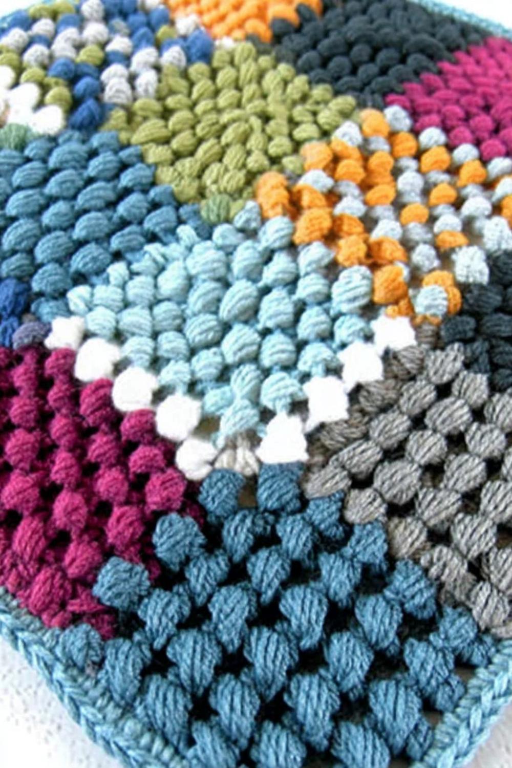 Vibrant Bobble Stitch Rug