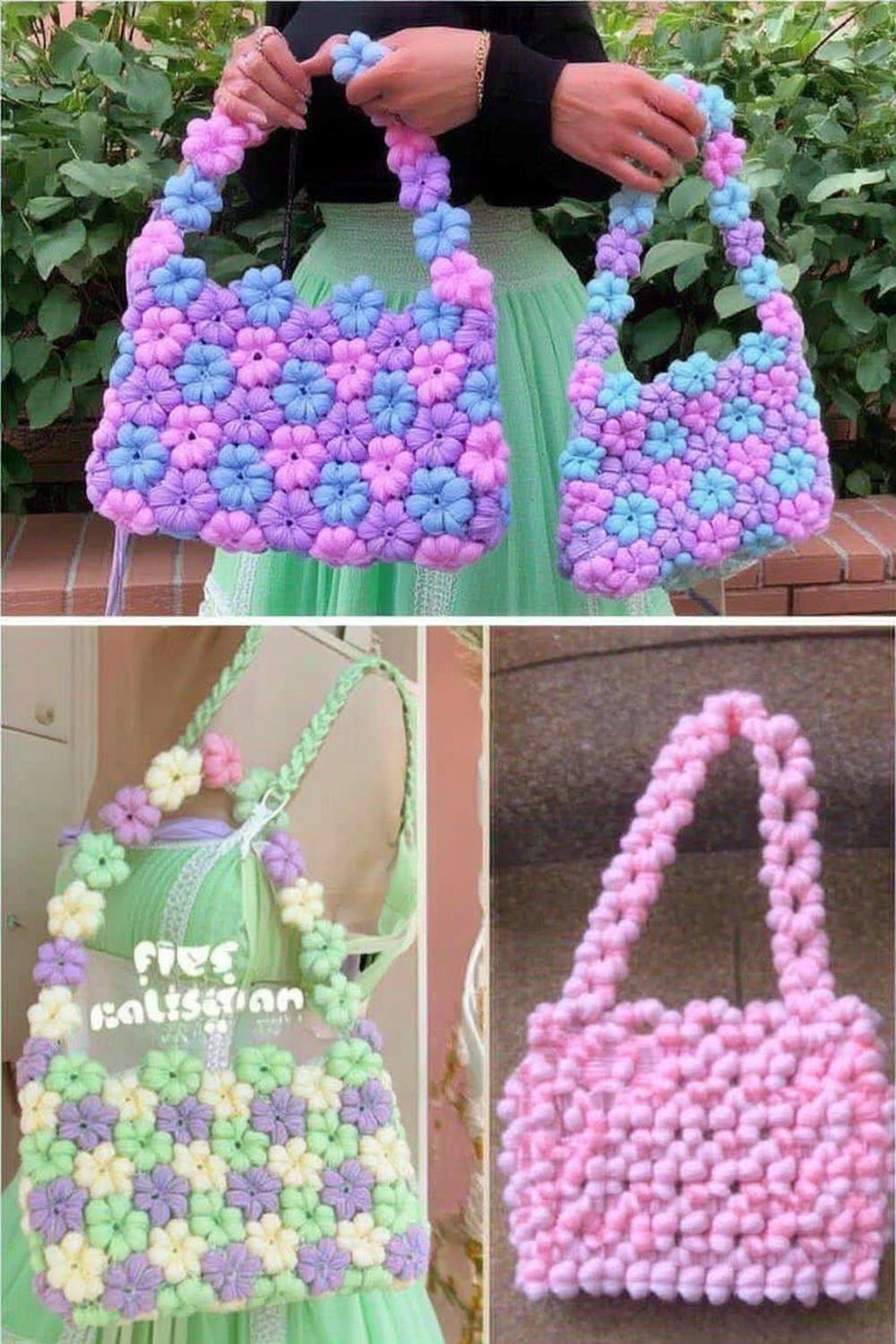 Puff Flower Handbags