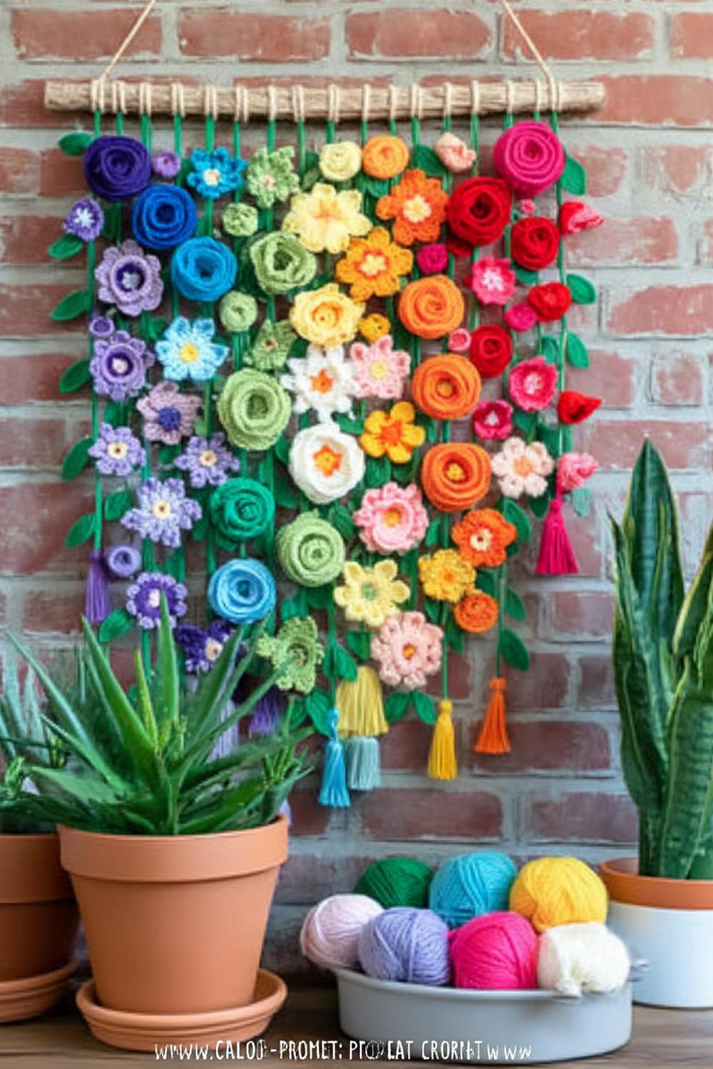 Rainbow Flower Wall