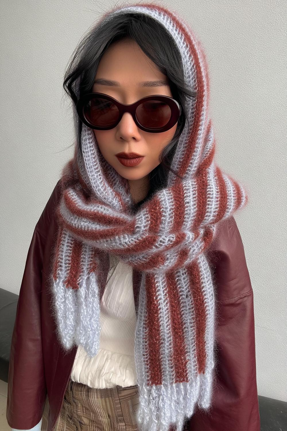 Cozy Striped Hood Style
