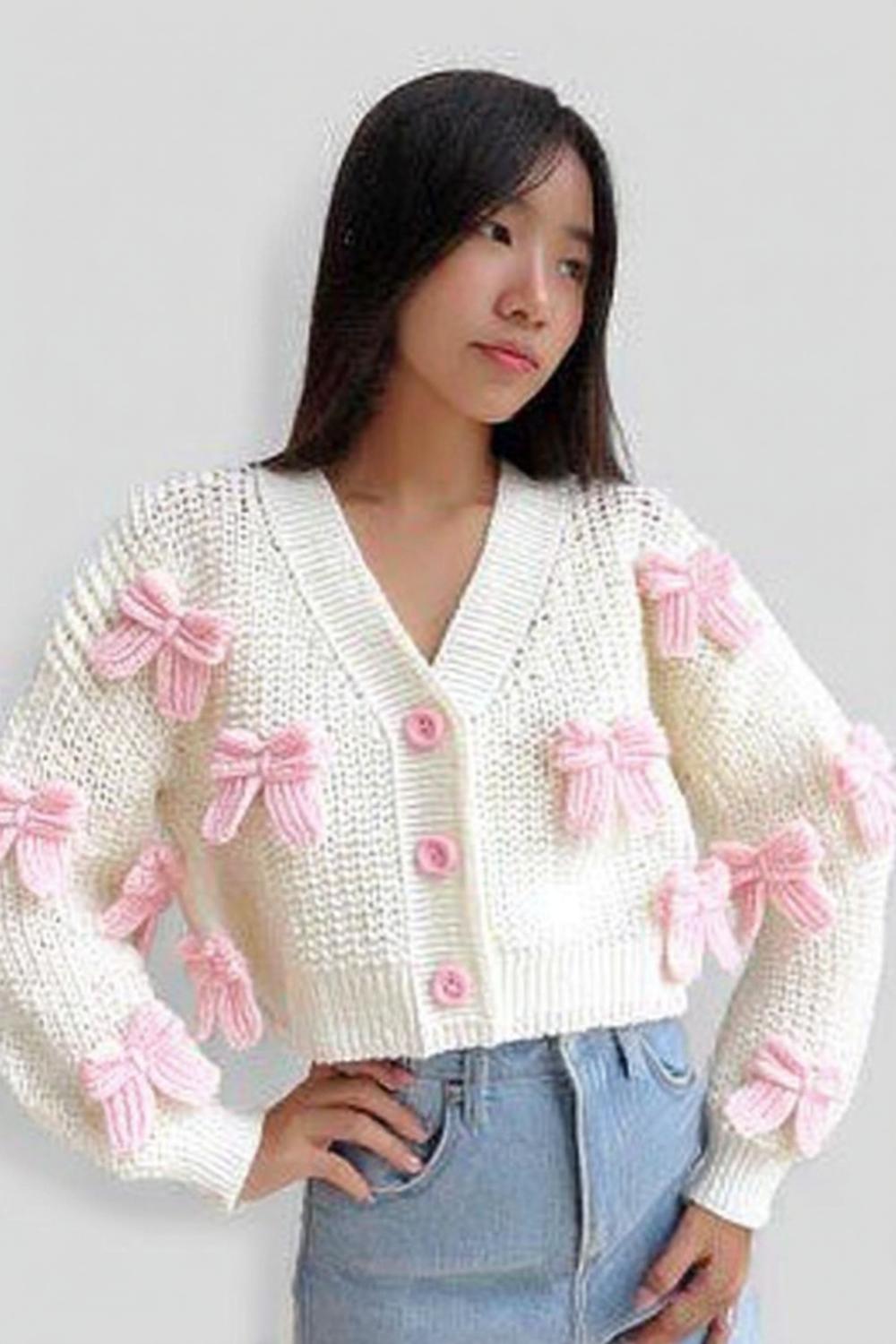 Sweet Pink Bow Cardigan