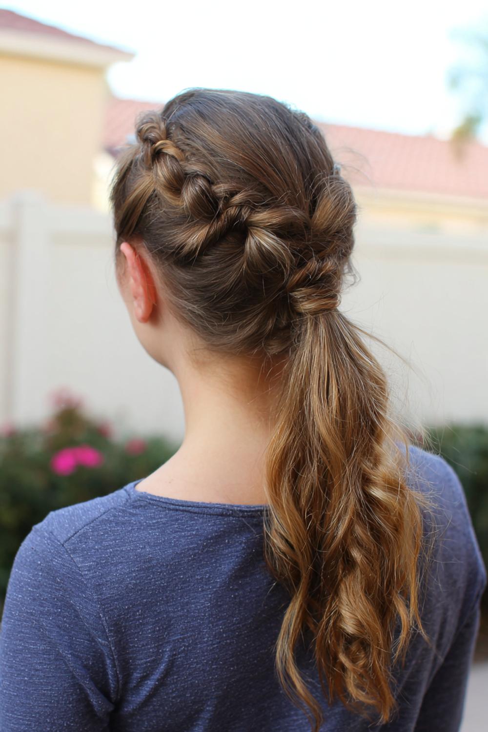 10. Cute braided hairstyles: Bubble braid ponytail with braided starter