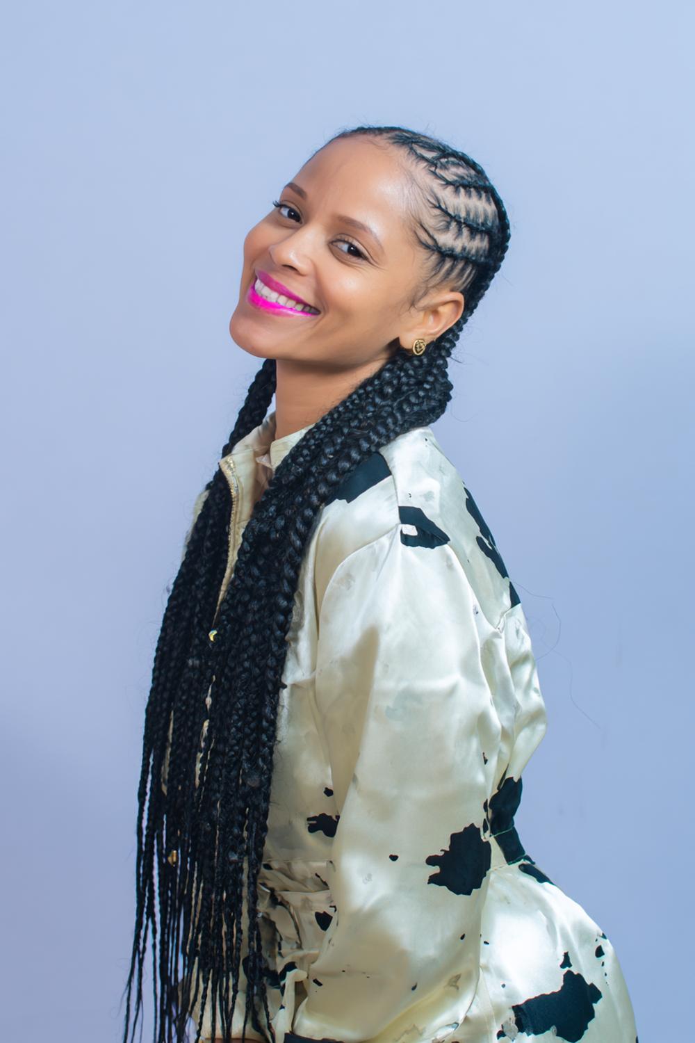 14. Knotless Braids Hairstyles with Micro-Braids and Deep Side Part