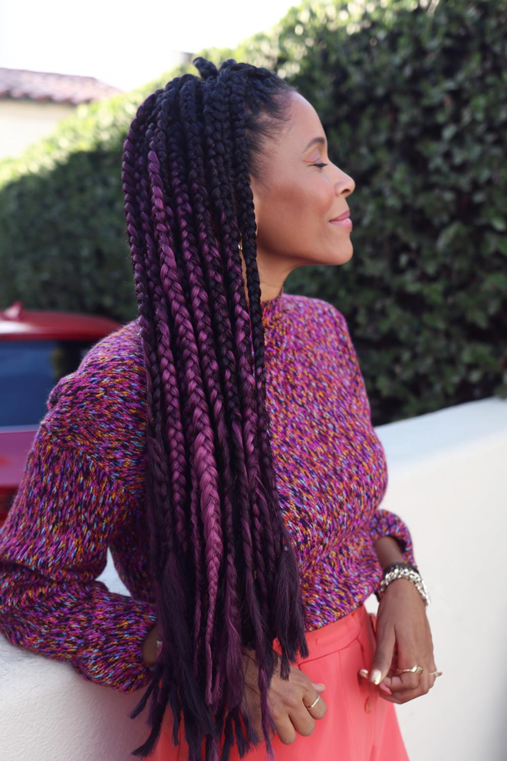 18. Knotless Braids Hairstyles with Layered Mid-Back Length Movement