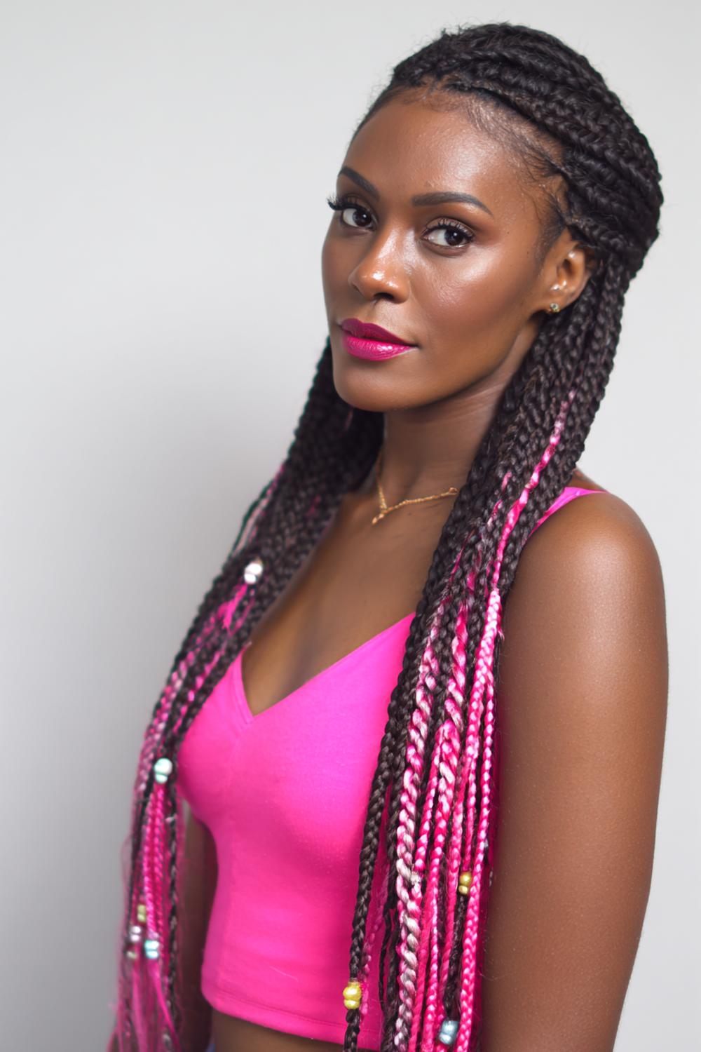 23. Knotless Braids Hairstyles with Fulani Braids Hairstyles Designs Side Bead Rows