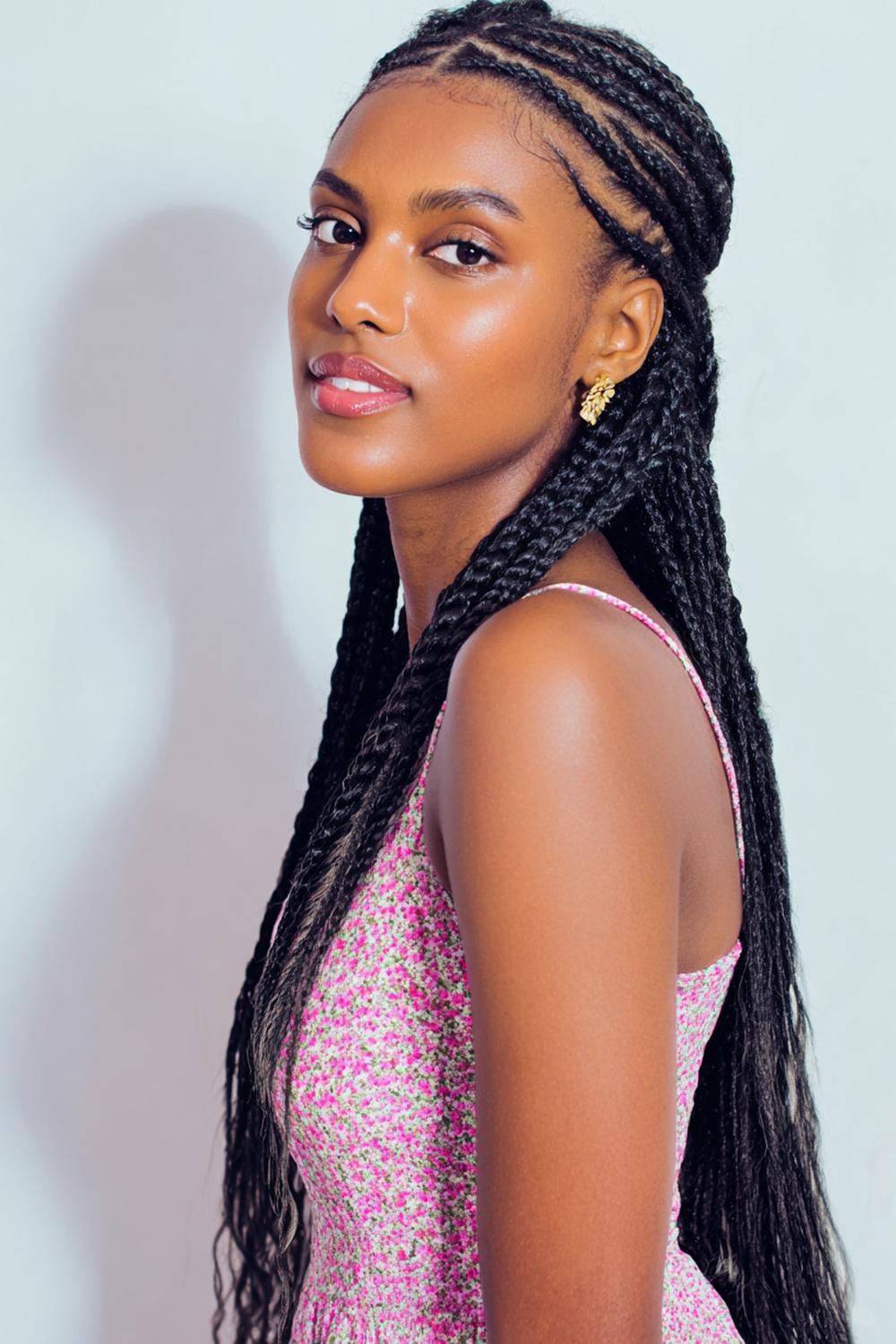 27. Knotless Braids Hairstyles with Braided Cornrow Hairstyles Heart Part