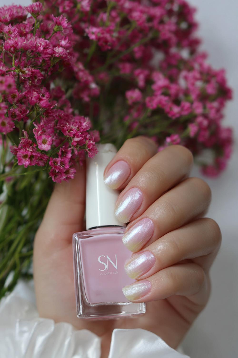 11. Subtle Nails Soap Nails Sheer Pink with Soft White