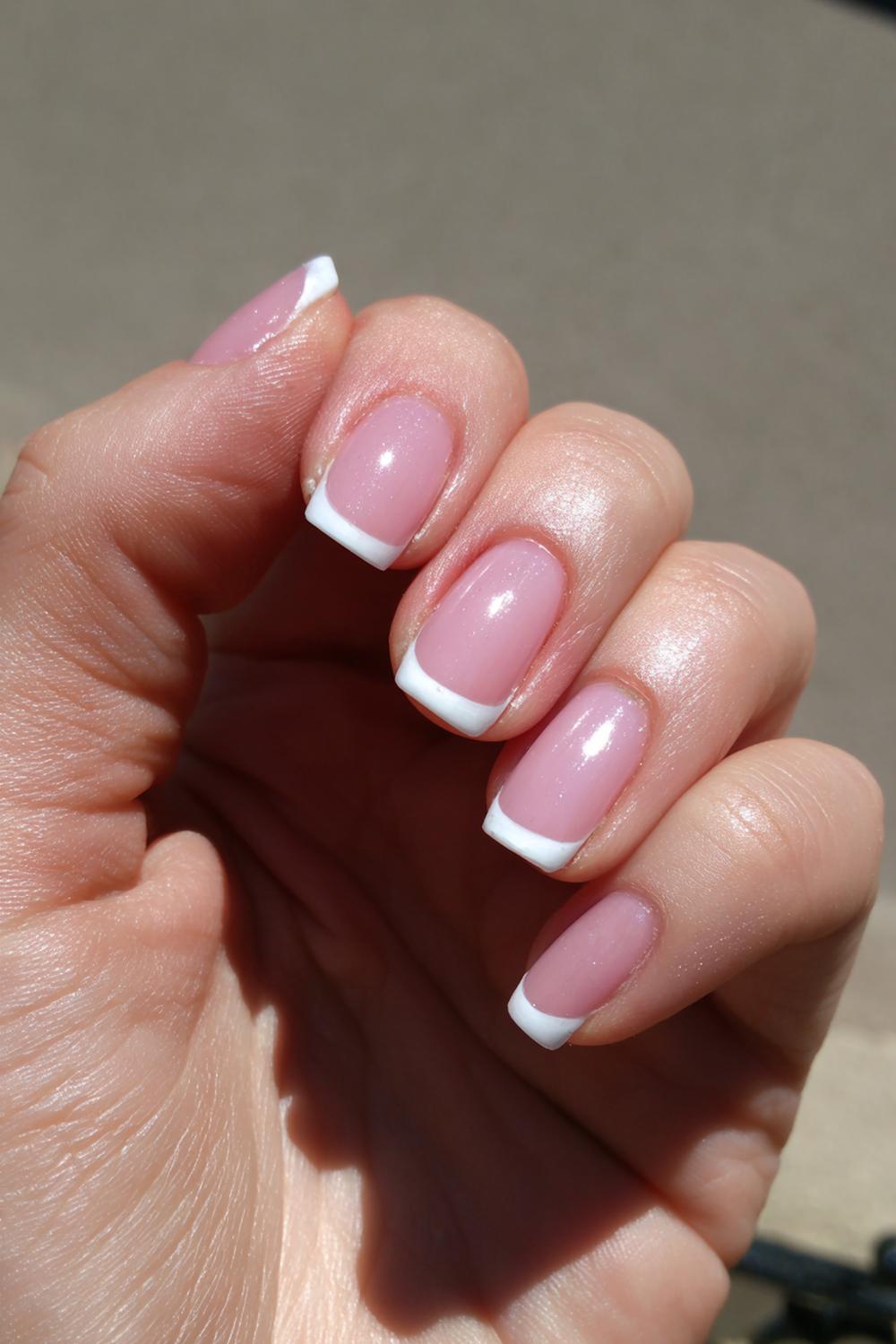 4. Feet And Nails Matching French Tip with Double-Line Accents