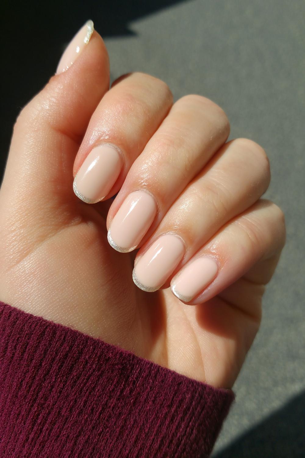 13. Nails No French Tips: Matte Latte Nails with Glossy Cuticle Halo