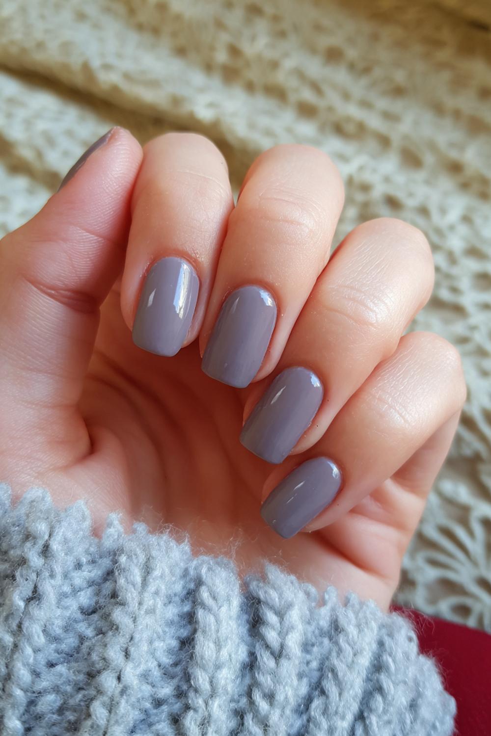 16. Nails No French Tips: Short Nails January in Slate Gray Minimal Chic