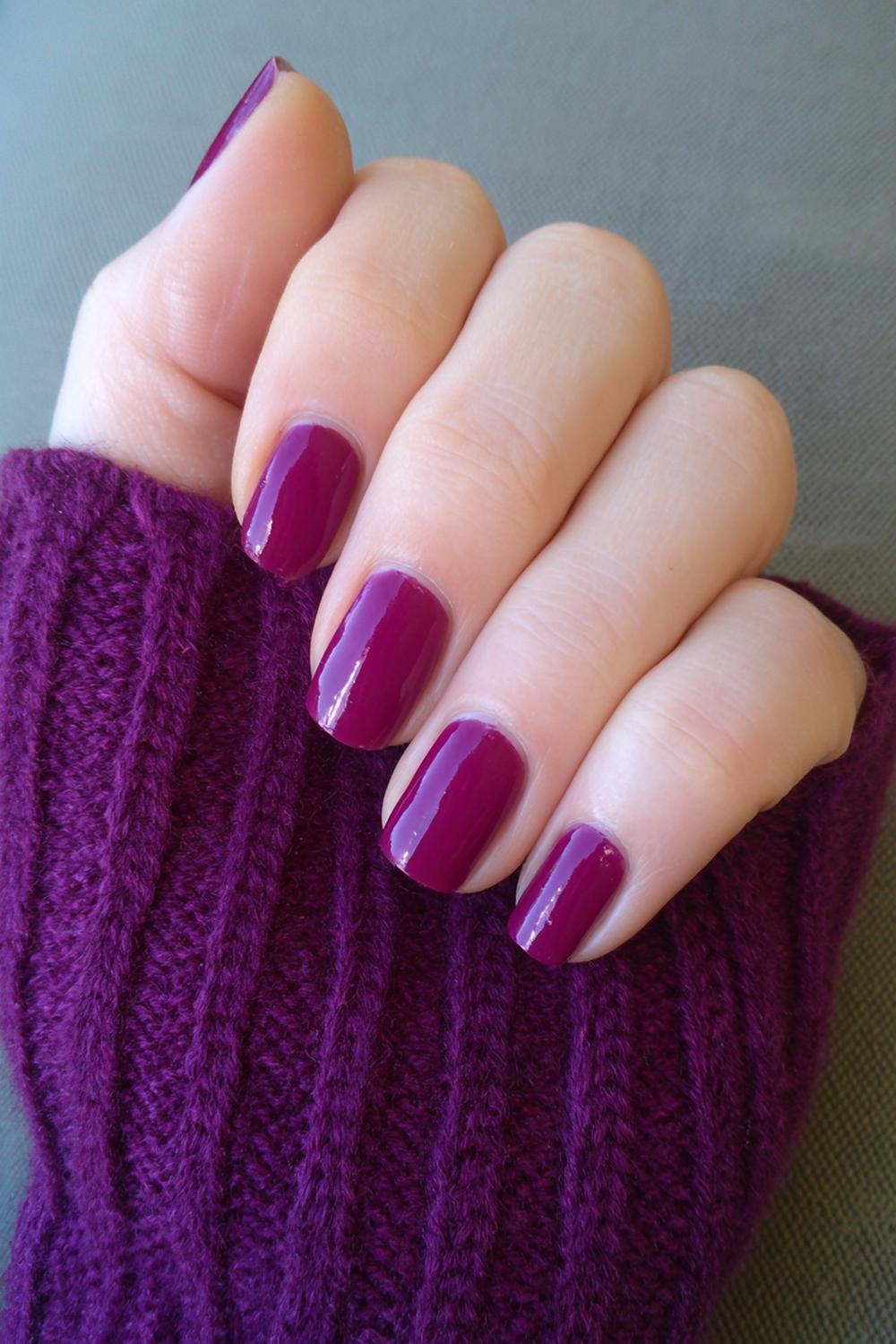 18. Nails No French Tips: Short Nails February Deep Berry Gloss Mood