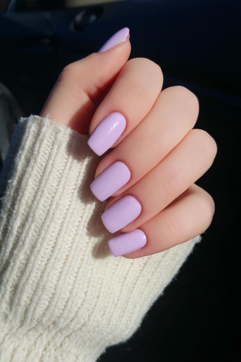27. Nails No French Tips: Pastel Lavender Cream for Soft Contrast