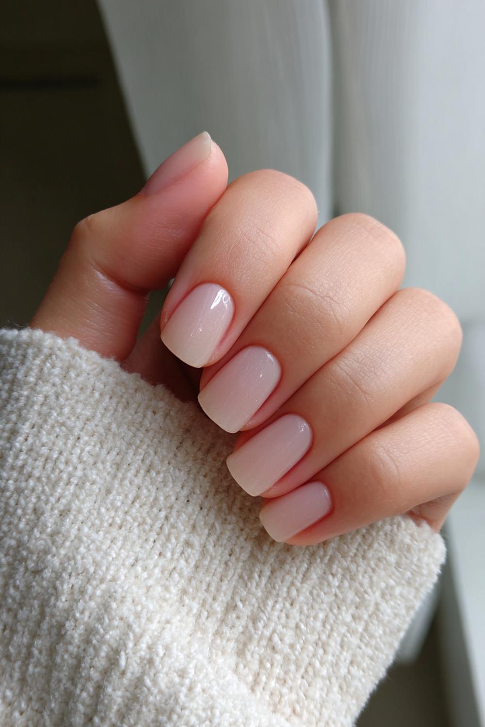 1. Sheer Milky Nude Short Nails for Everyday Minimalism