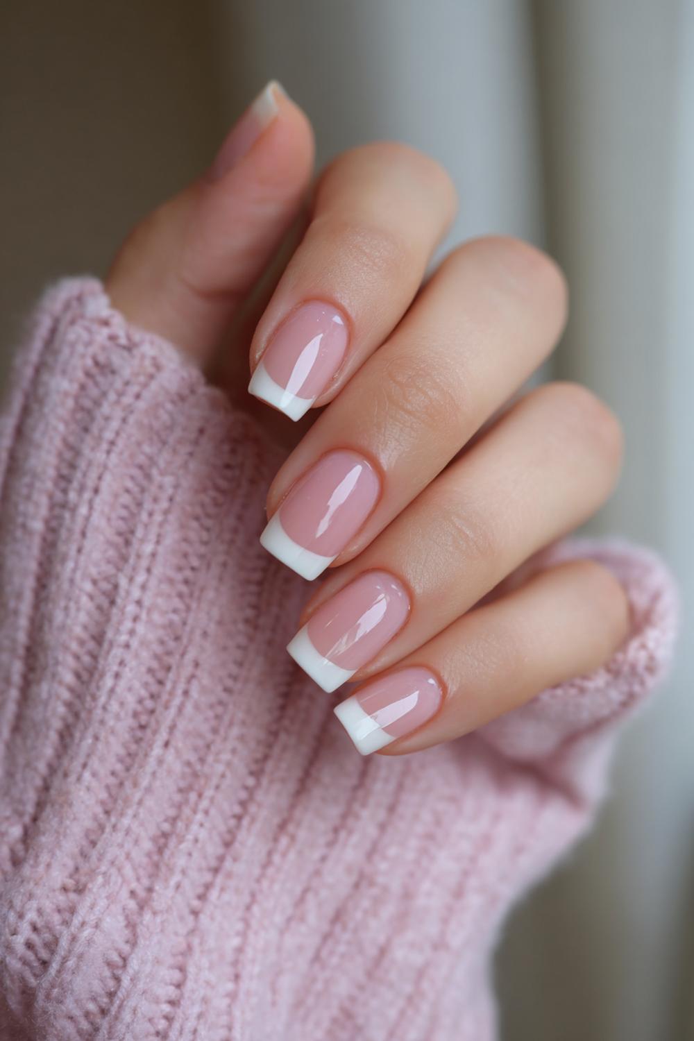 23. 2026 Short Nails in Minimal Chrome French for Modern Style