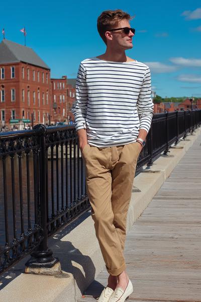 11. Old money outfits 2026 for Outfit Casual weekends with a striped boatneck and chinos