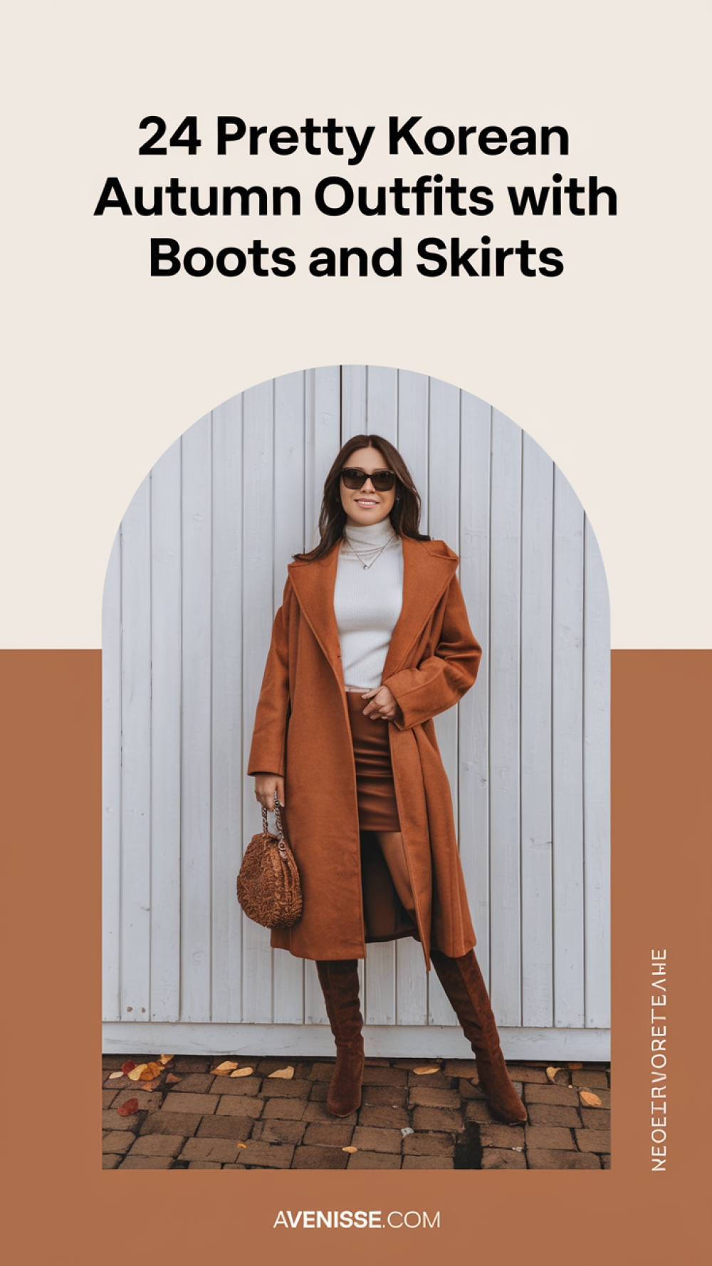 24 Pretty Korean Autumn Outfits With Boots and Skirts