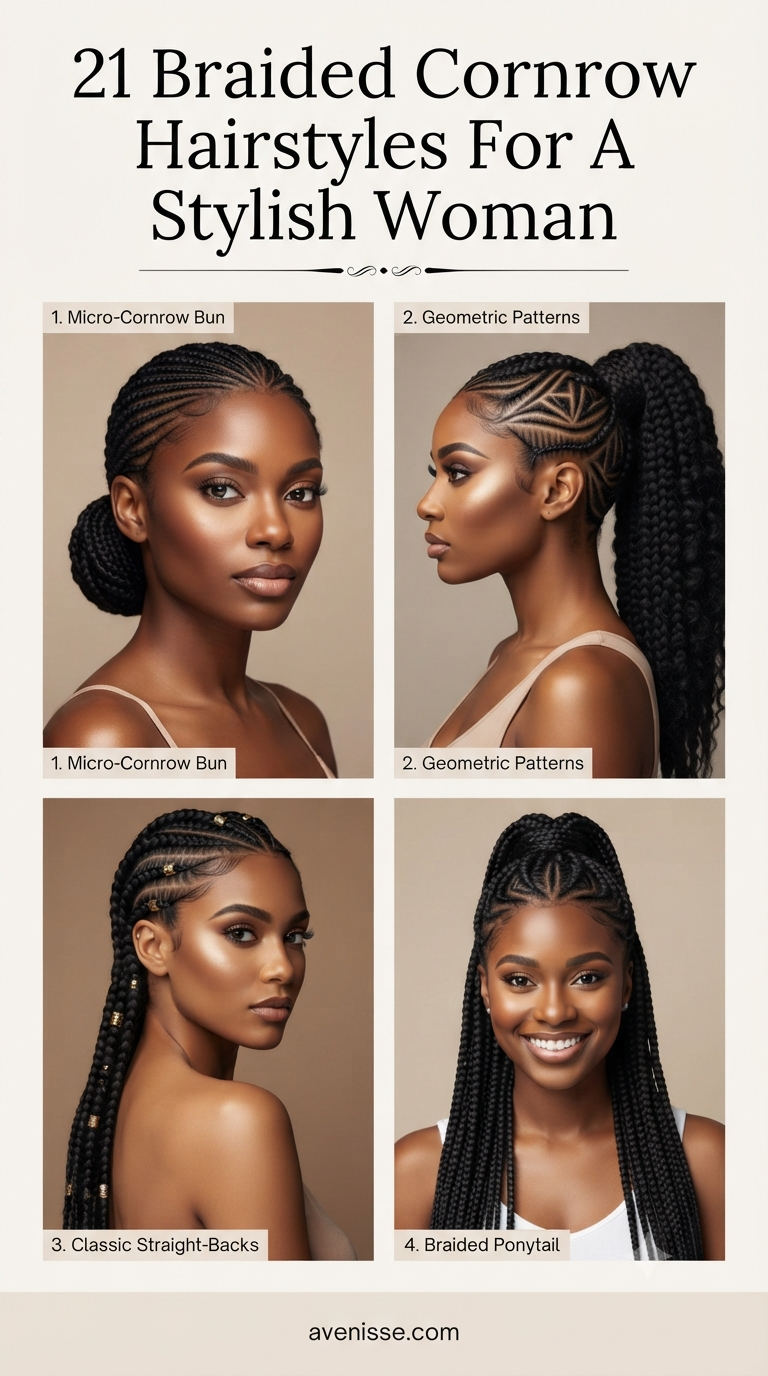 21 Braided Cornrow Hairstyles For A Stylish Woman