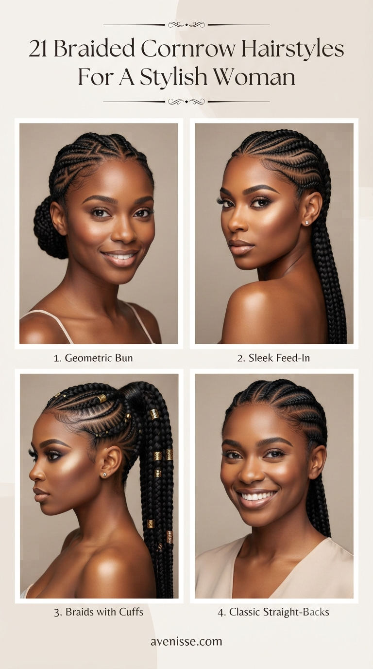 21 Braided Cornrow Hairstyles For A Stylish Woman