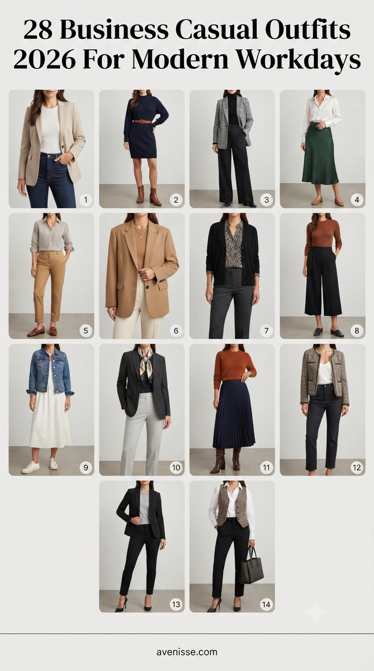 28 Business Casual Outfits 2026 For Modern Workdays