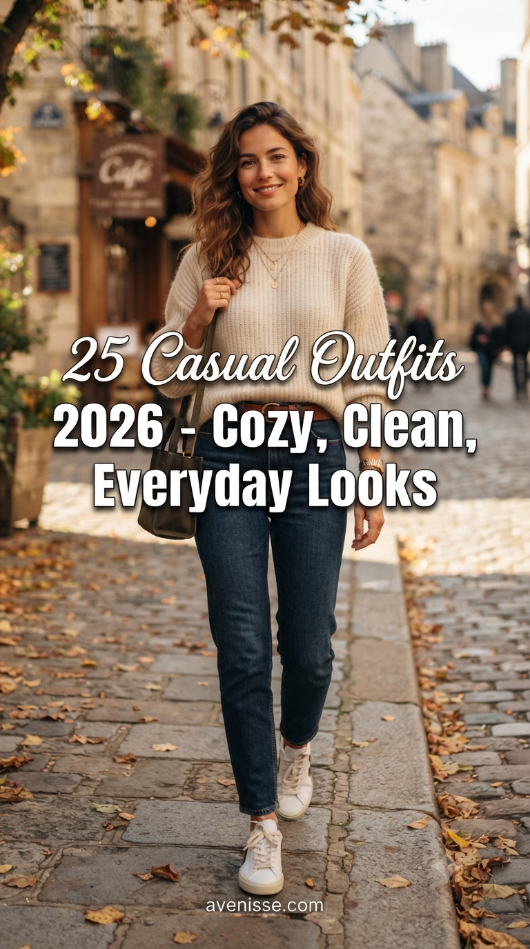25 Casual Outfits 2026 - Cozy, Clean, Everyday Looks