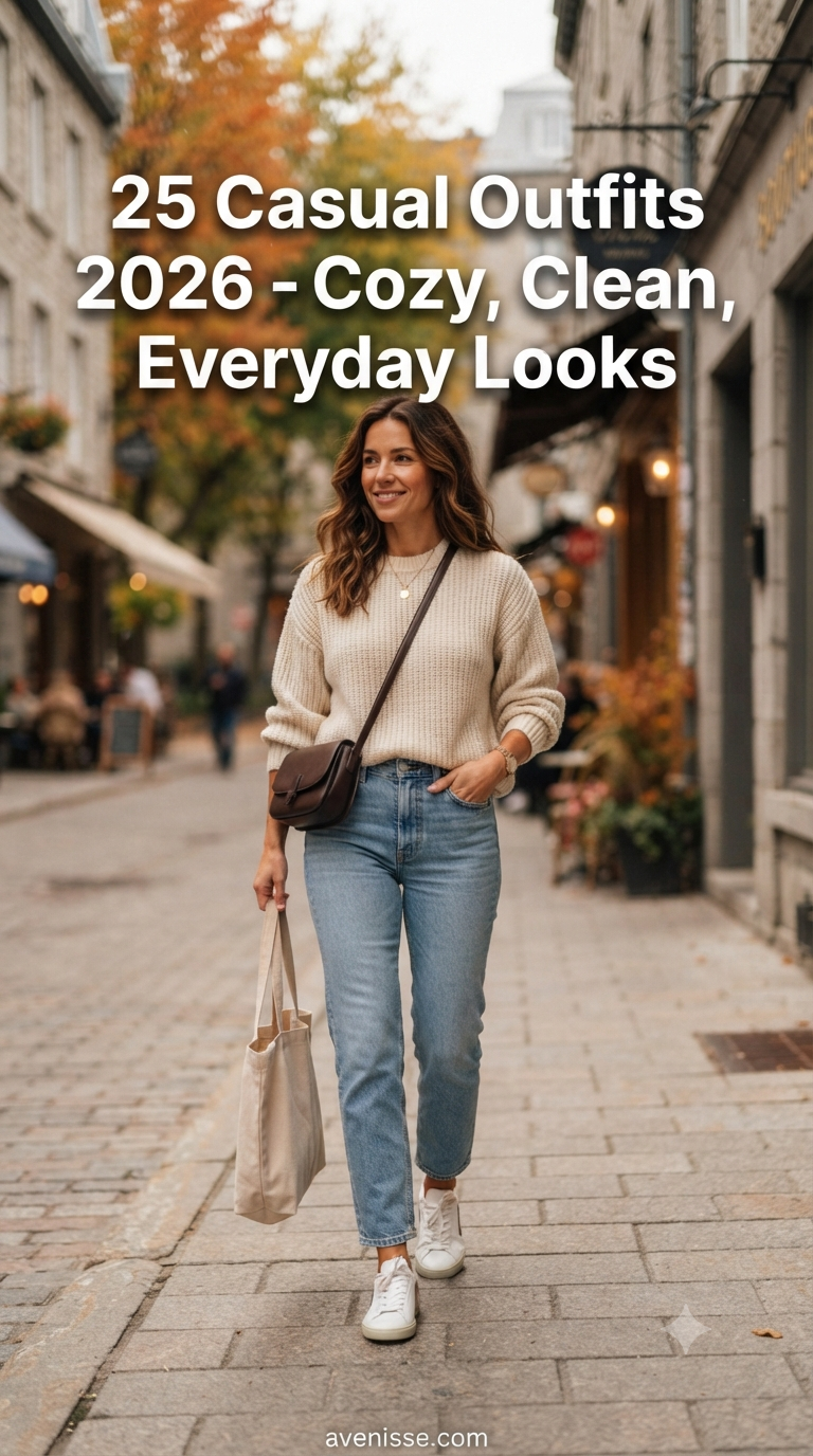 25 Casual Outfits 2026 - Cozy, Clean, Everyday Looks