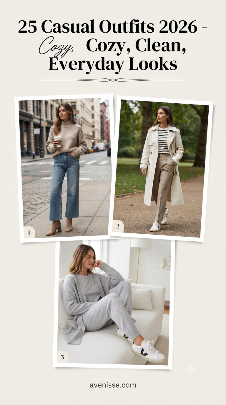 25 Casual Outfits 2026 - Cozy, Clean, Everyday Looks
