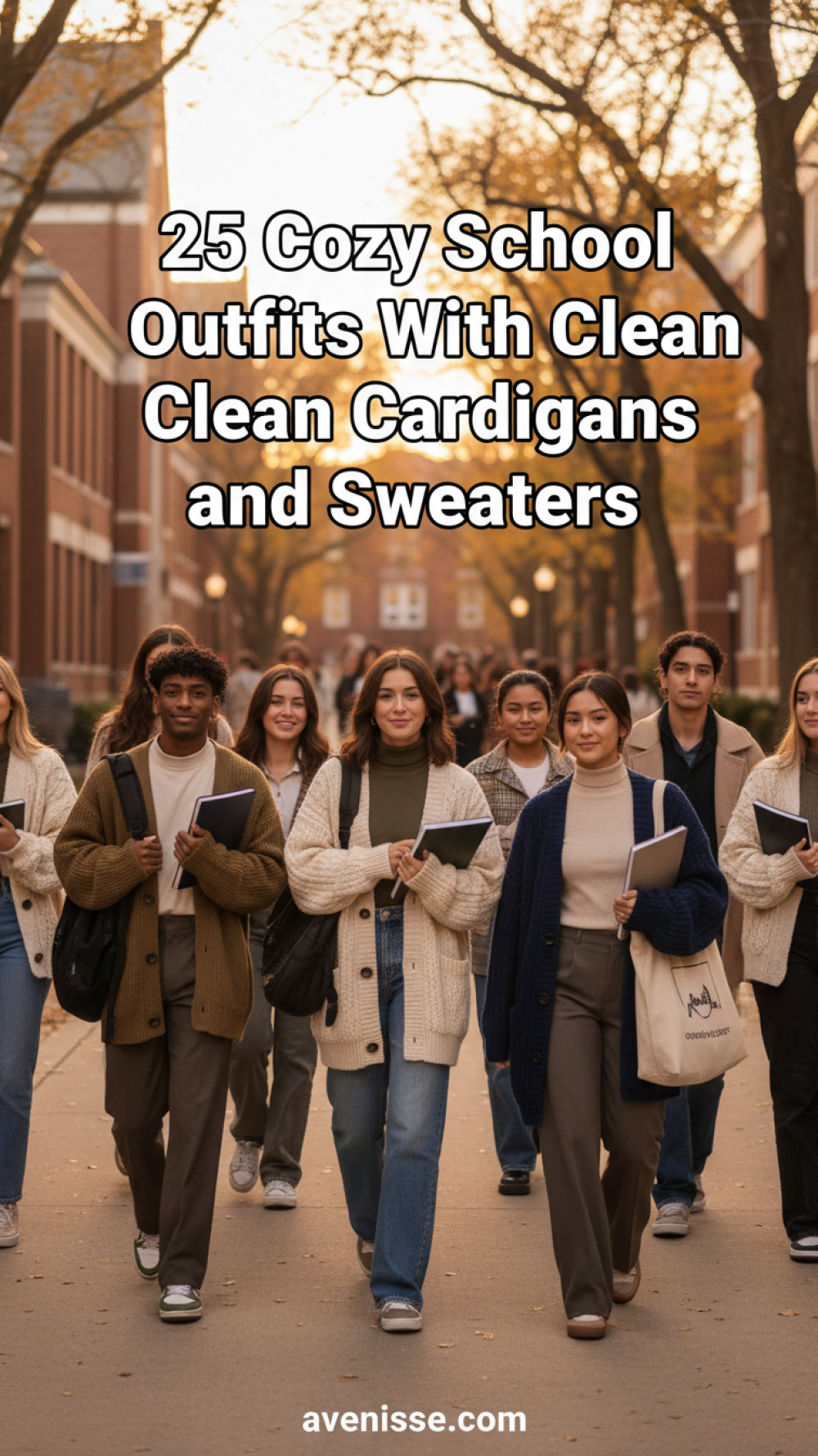 25 Cozy School Outfits With Clean Cardigans and Sweaters