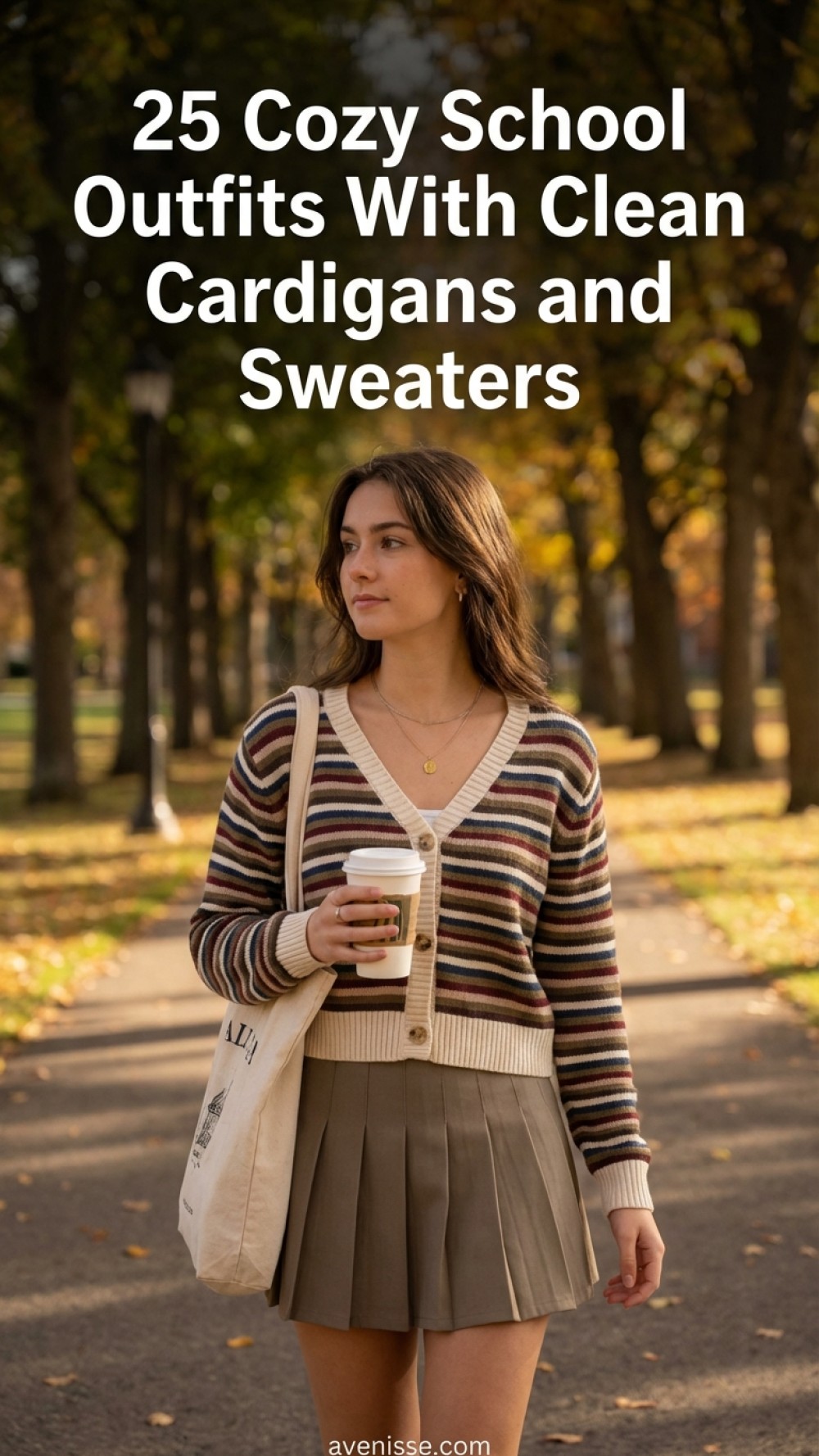 25 Cozy School Outfits With Clean Cardigans and Sweaters