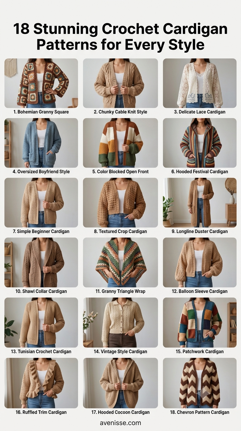 18 Stunning Crochet Cardigan Patterns for Every Style