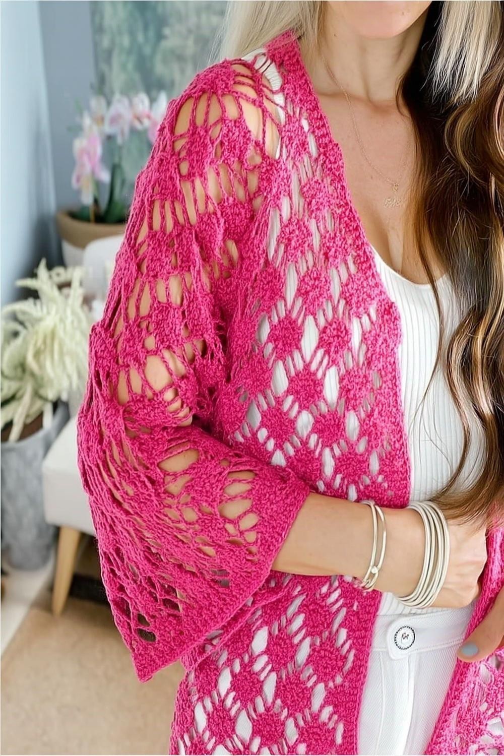 Vibrant Pink Openwork Design