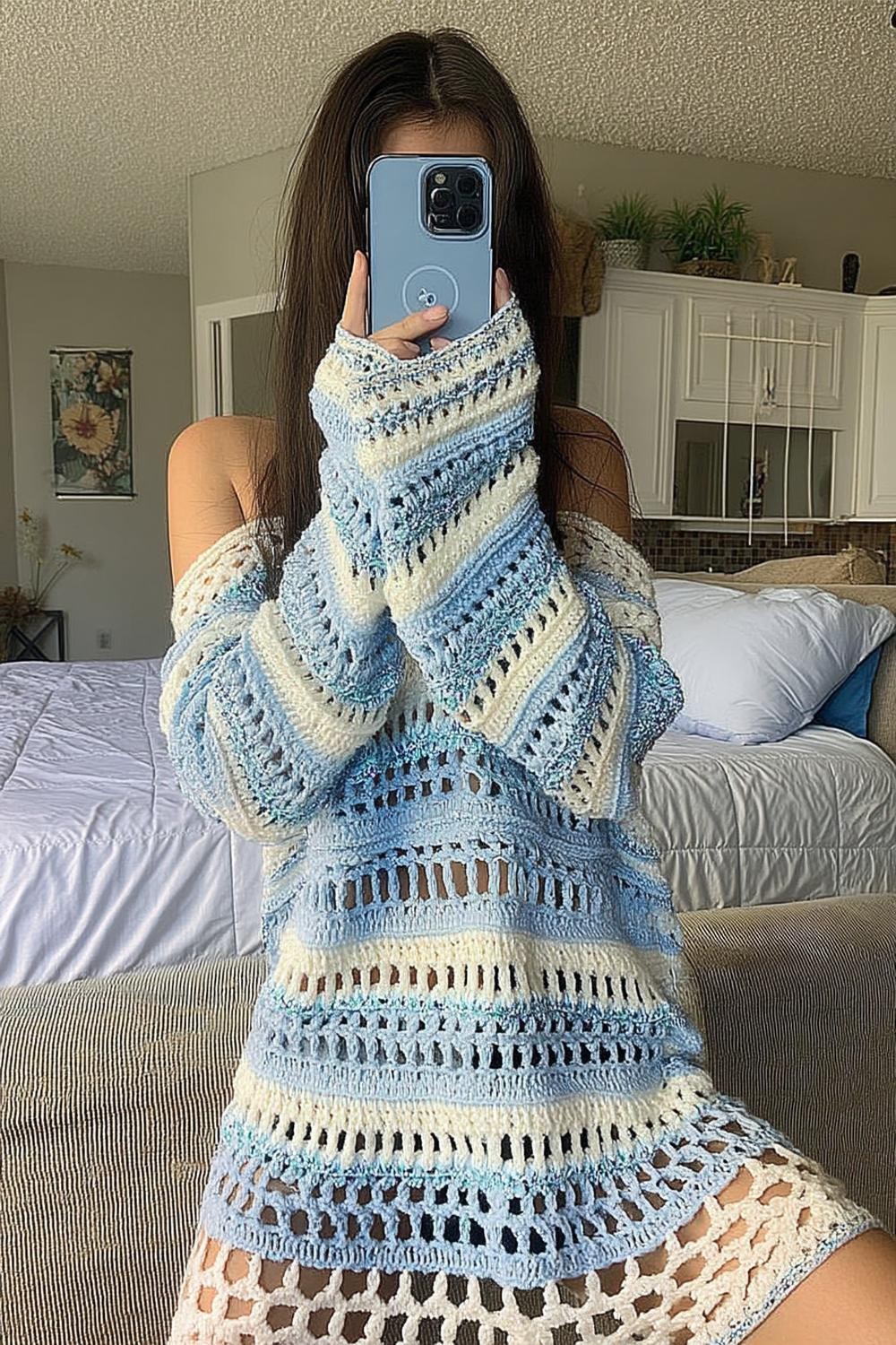 Cozy Striped Turtleneck Dress