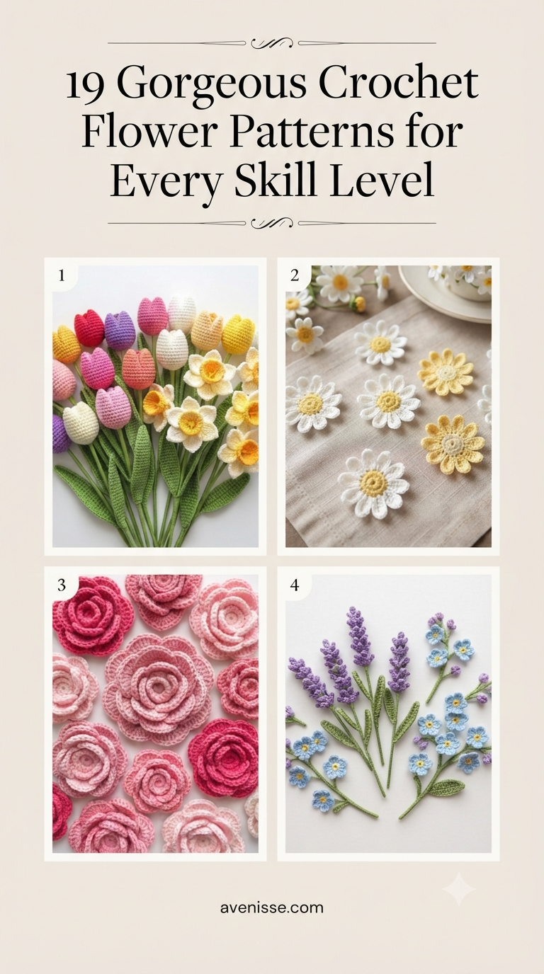 19 Gorgeous Crochet Flower Patterns for Every Skill Level
