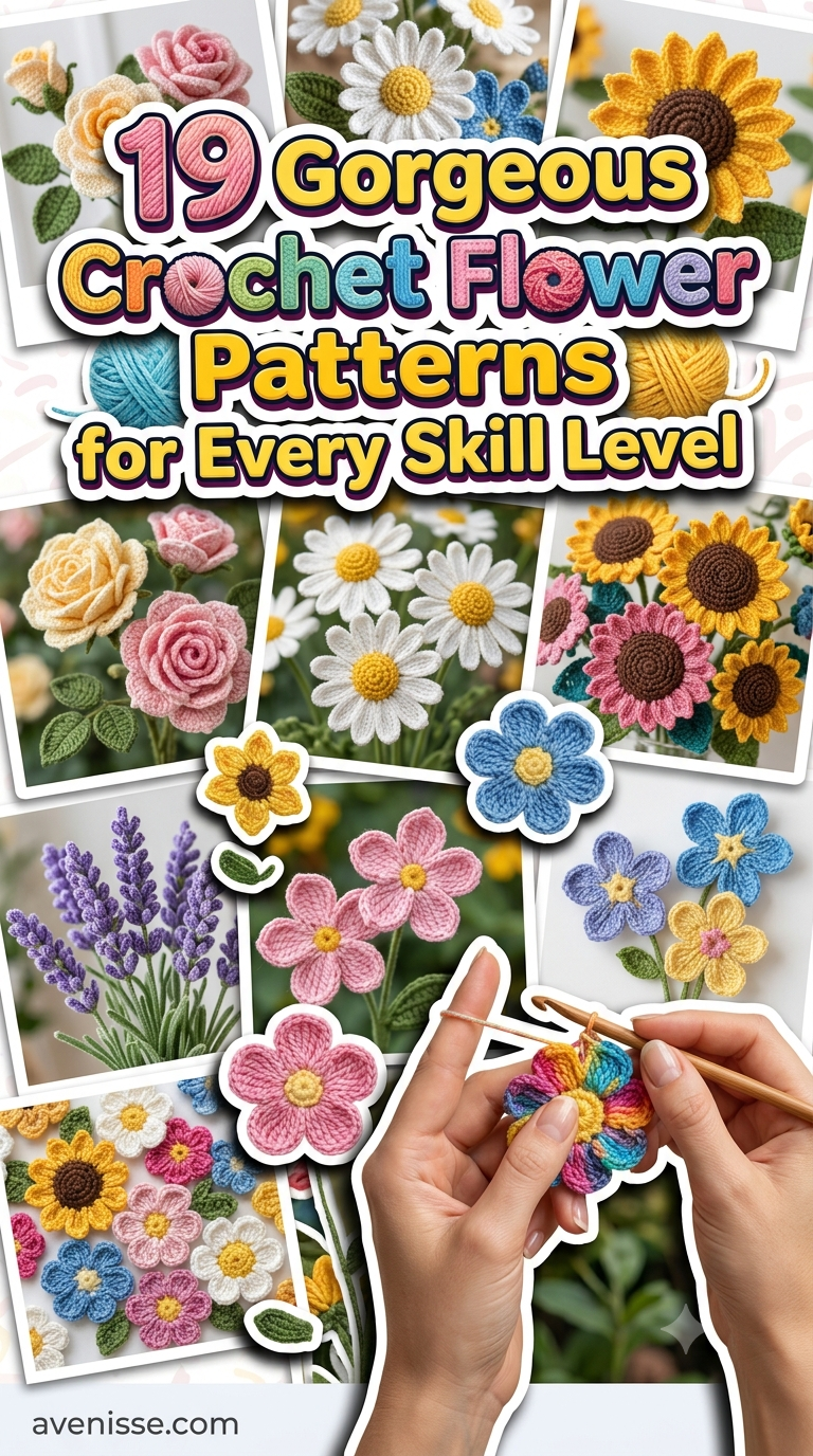 19 Gorgeous Crochet Flower Patterns for Every Skill Level