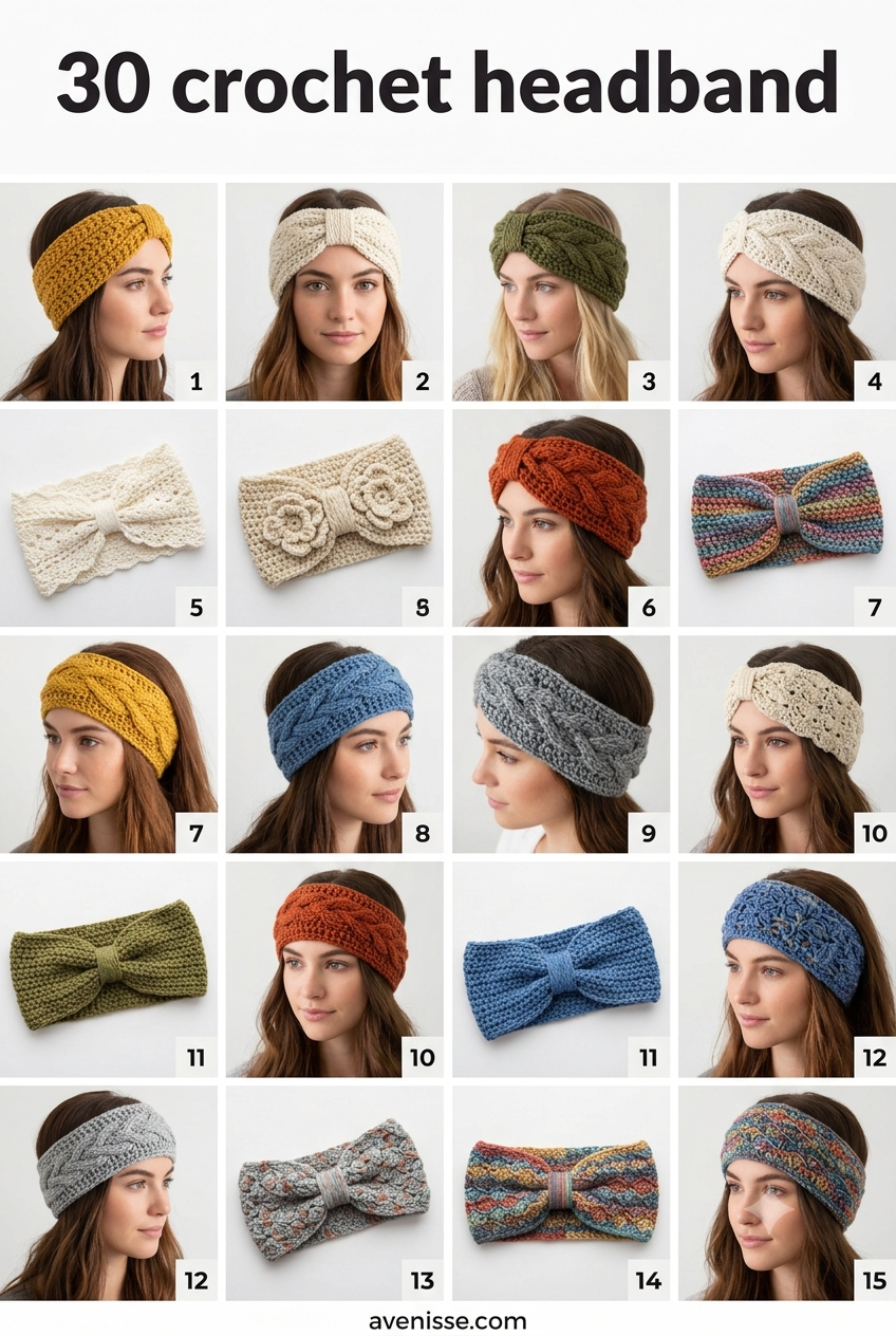 30 crochet headband