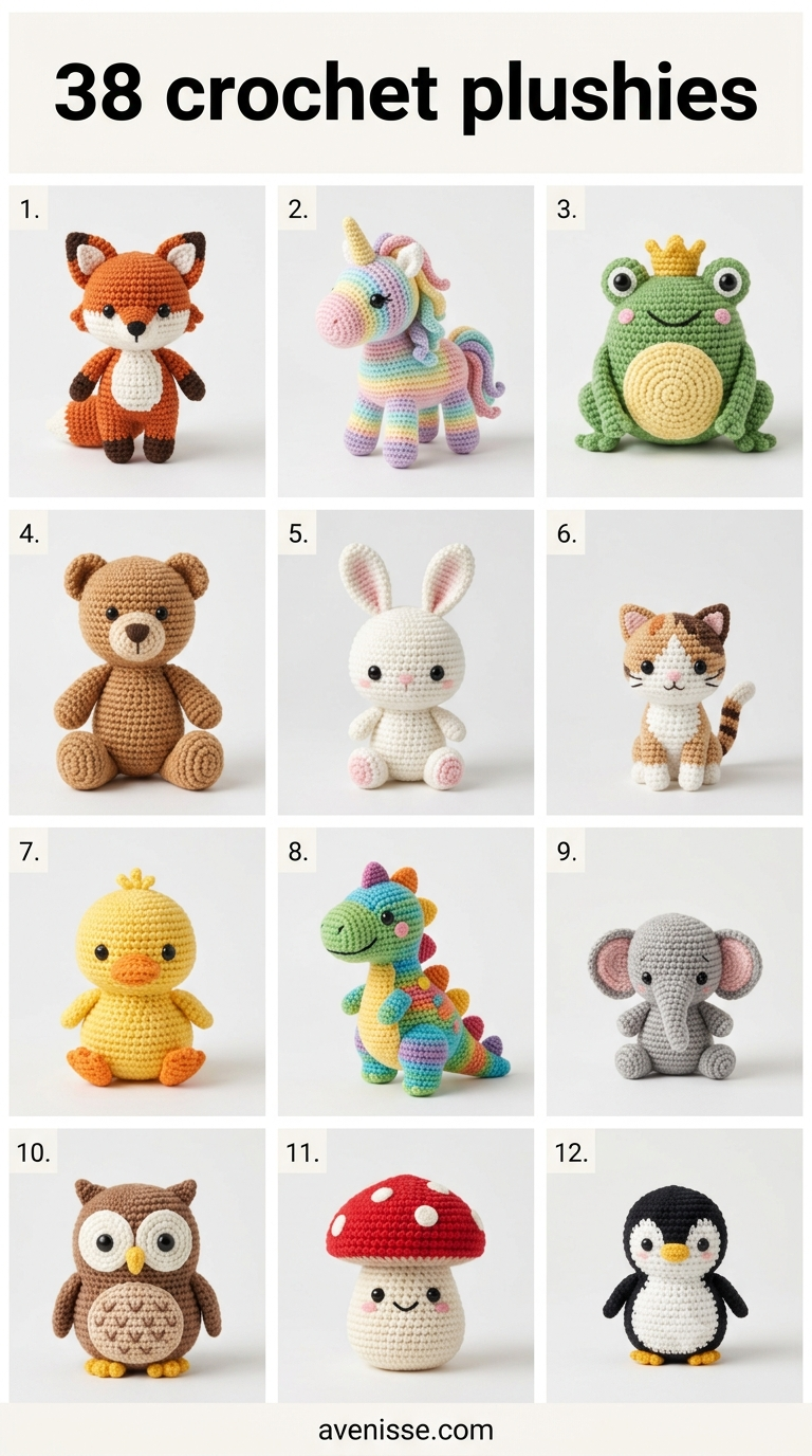 38 crochet plushies