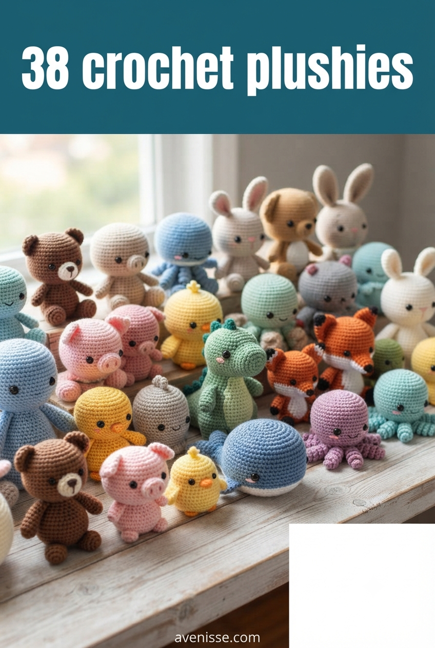 38 crochet plushies