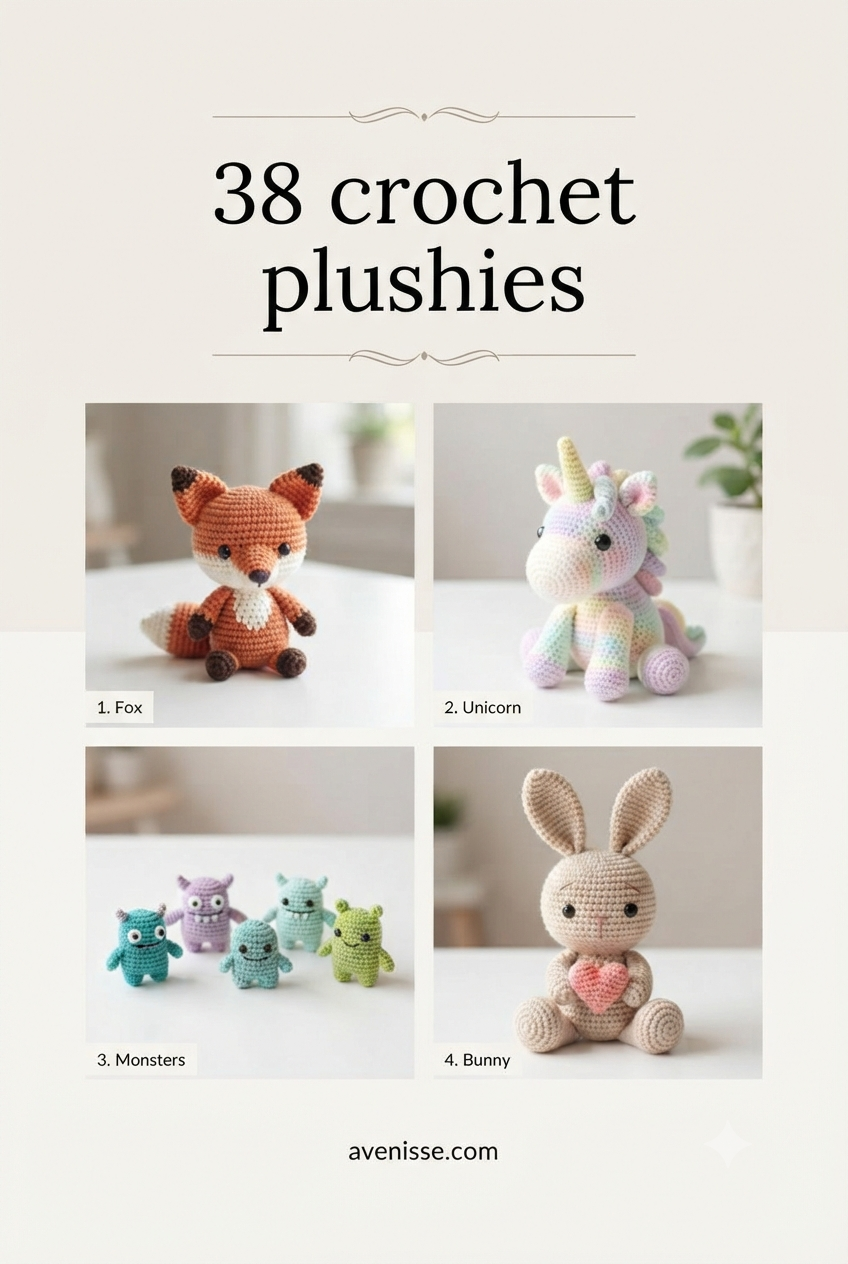 38 crochet plushies