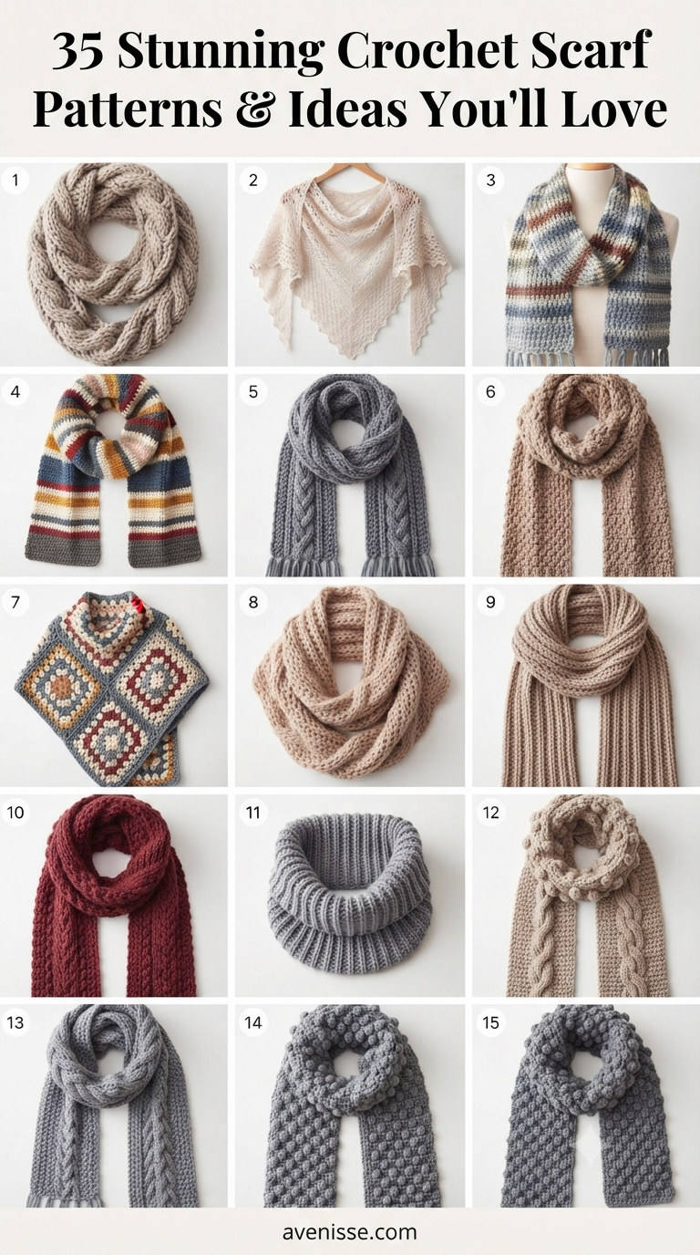 35 Stunning Crochet Scarf Patterns & Ideas You'll Love