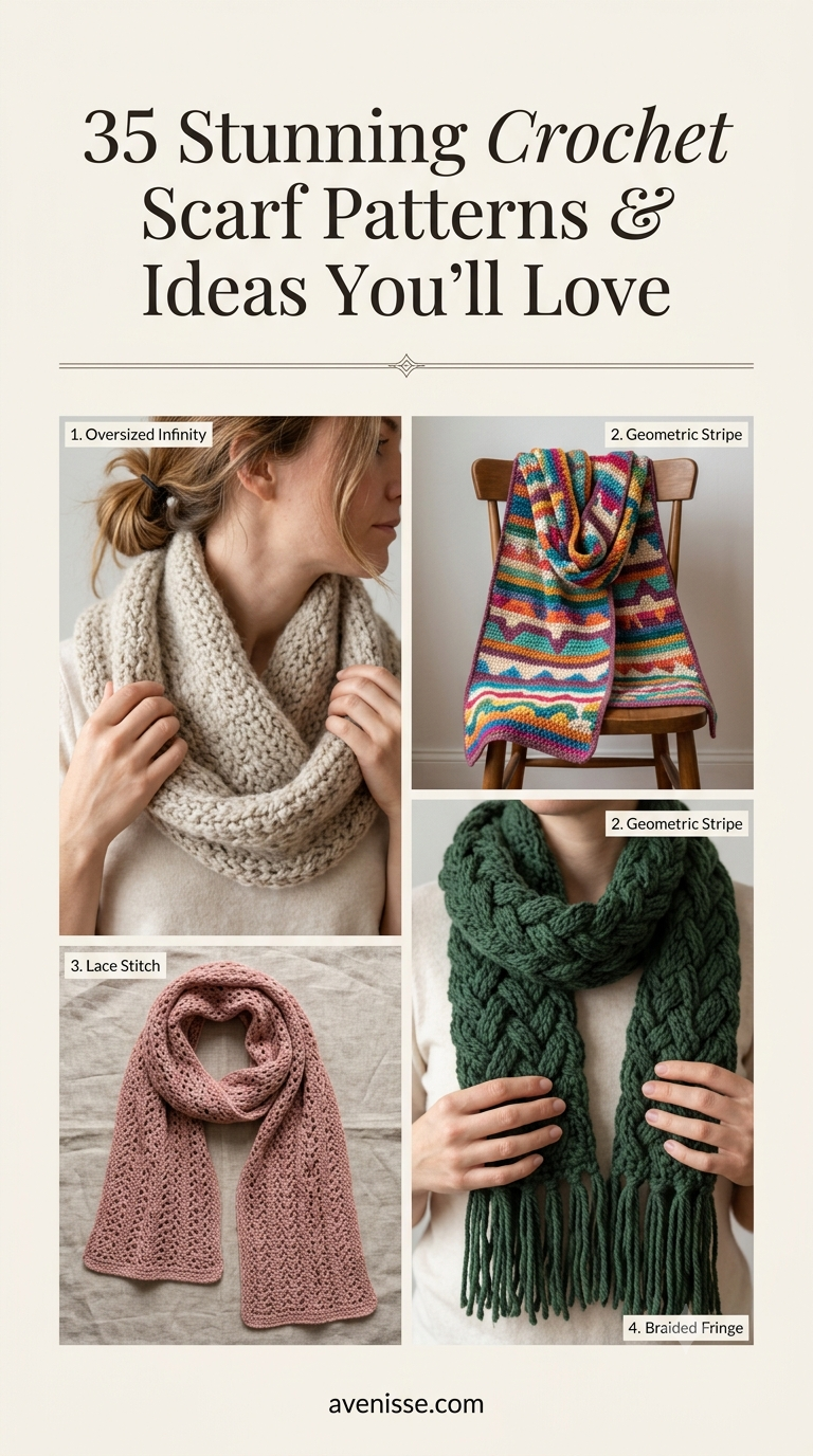 35 Stunning Crochet Scarf Patterns & Ideas You'll Love