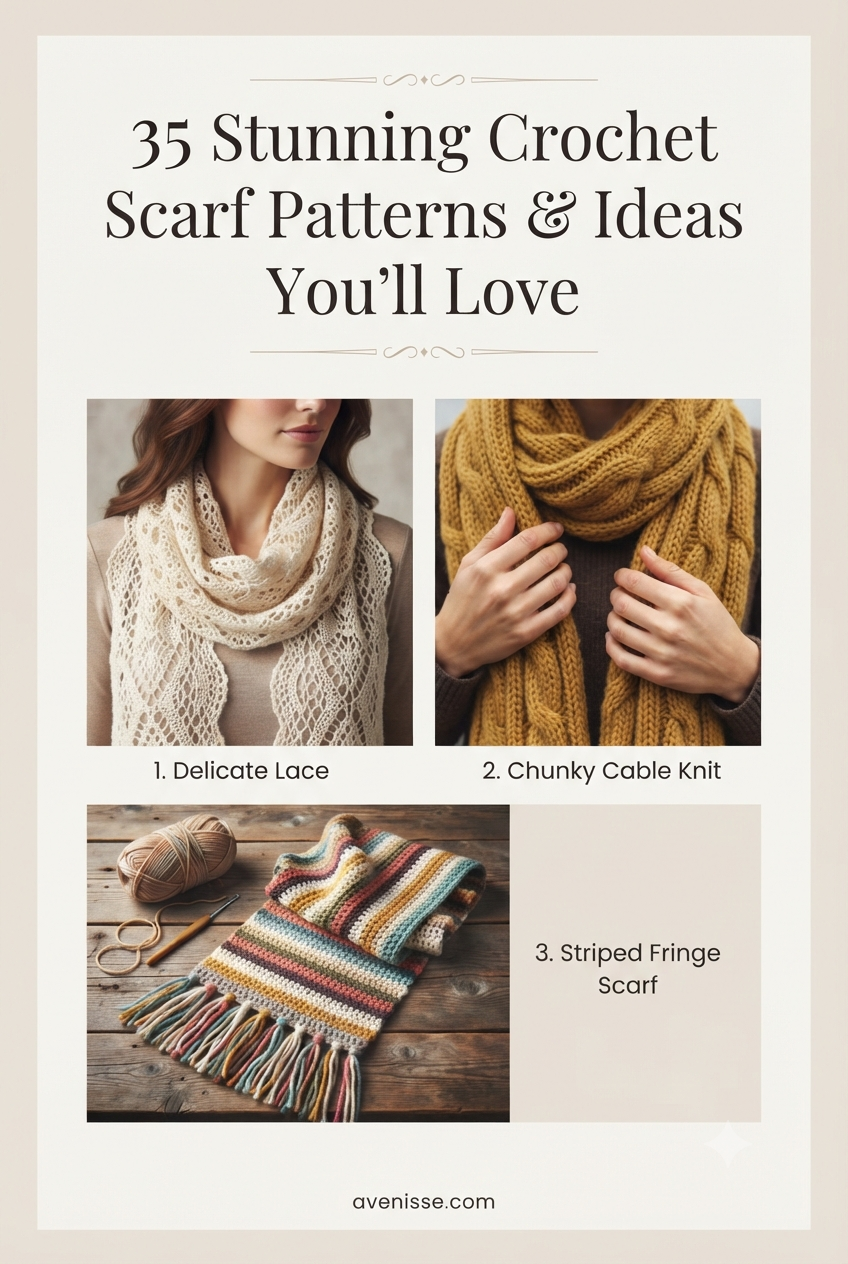 35 Stunning Crochet Scarf Patterns & Ideas You'll Love