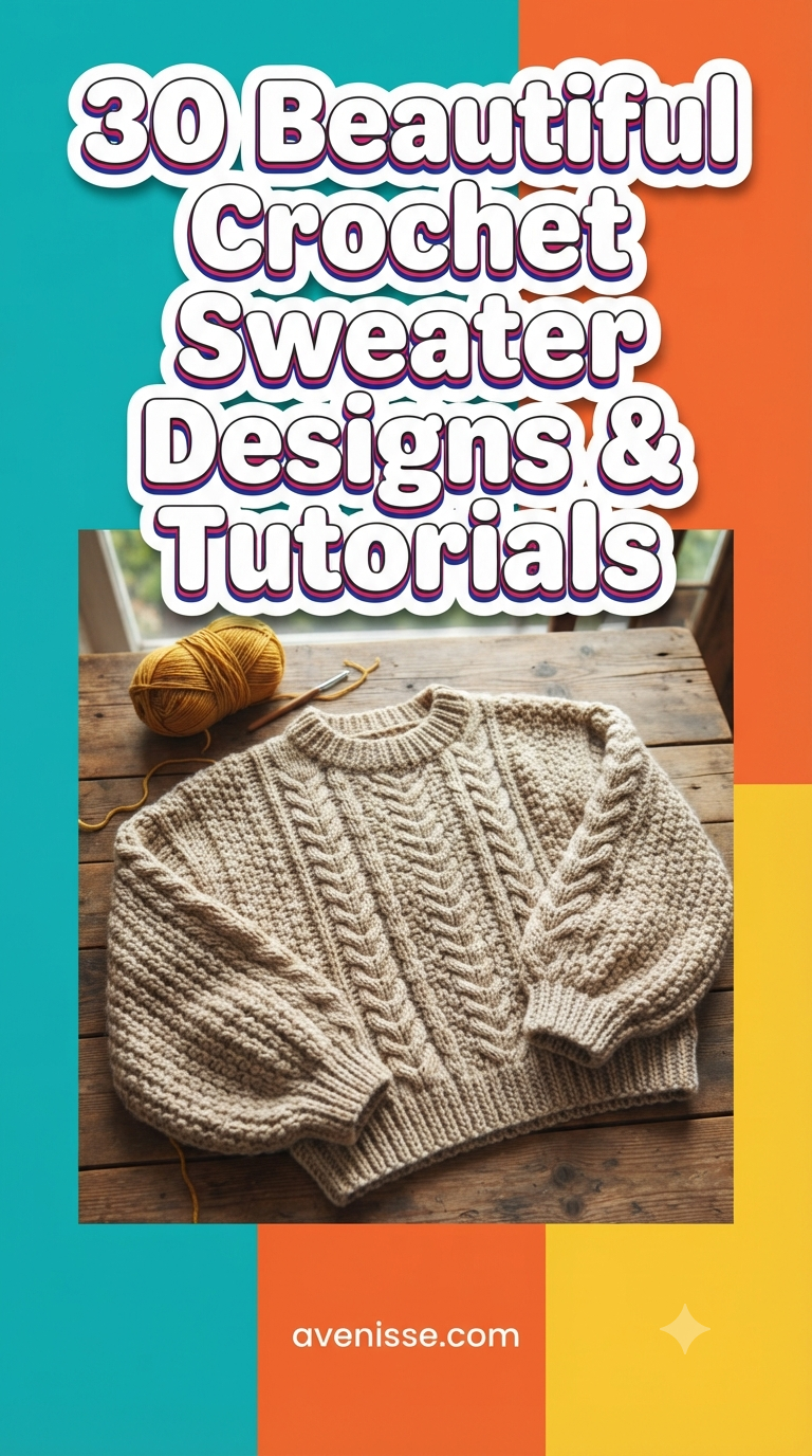30 Beautiful Crochet Sweater Designs & Tutorials