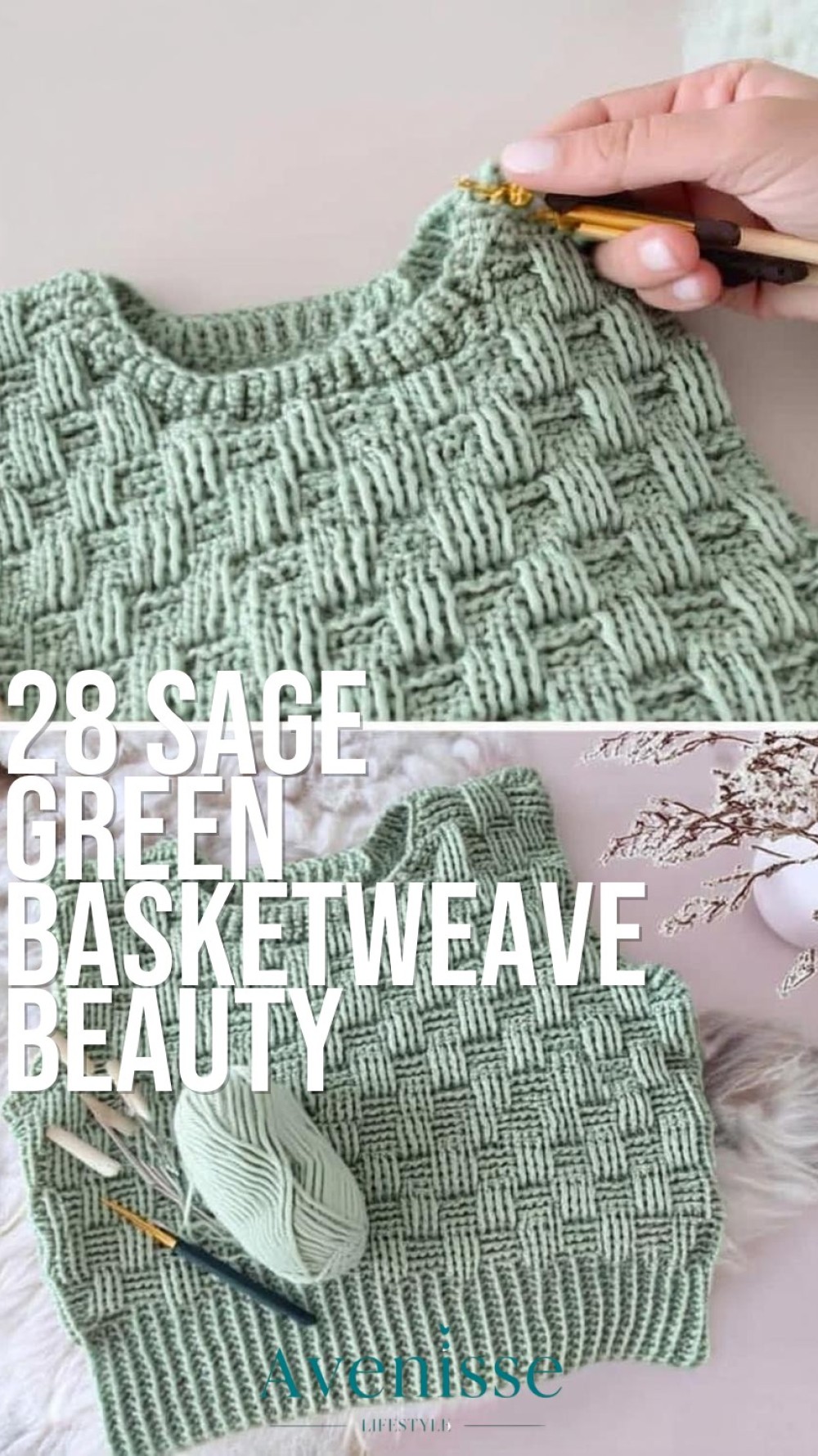 Sage Green Basketweave Beauty