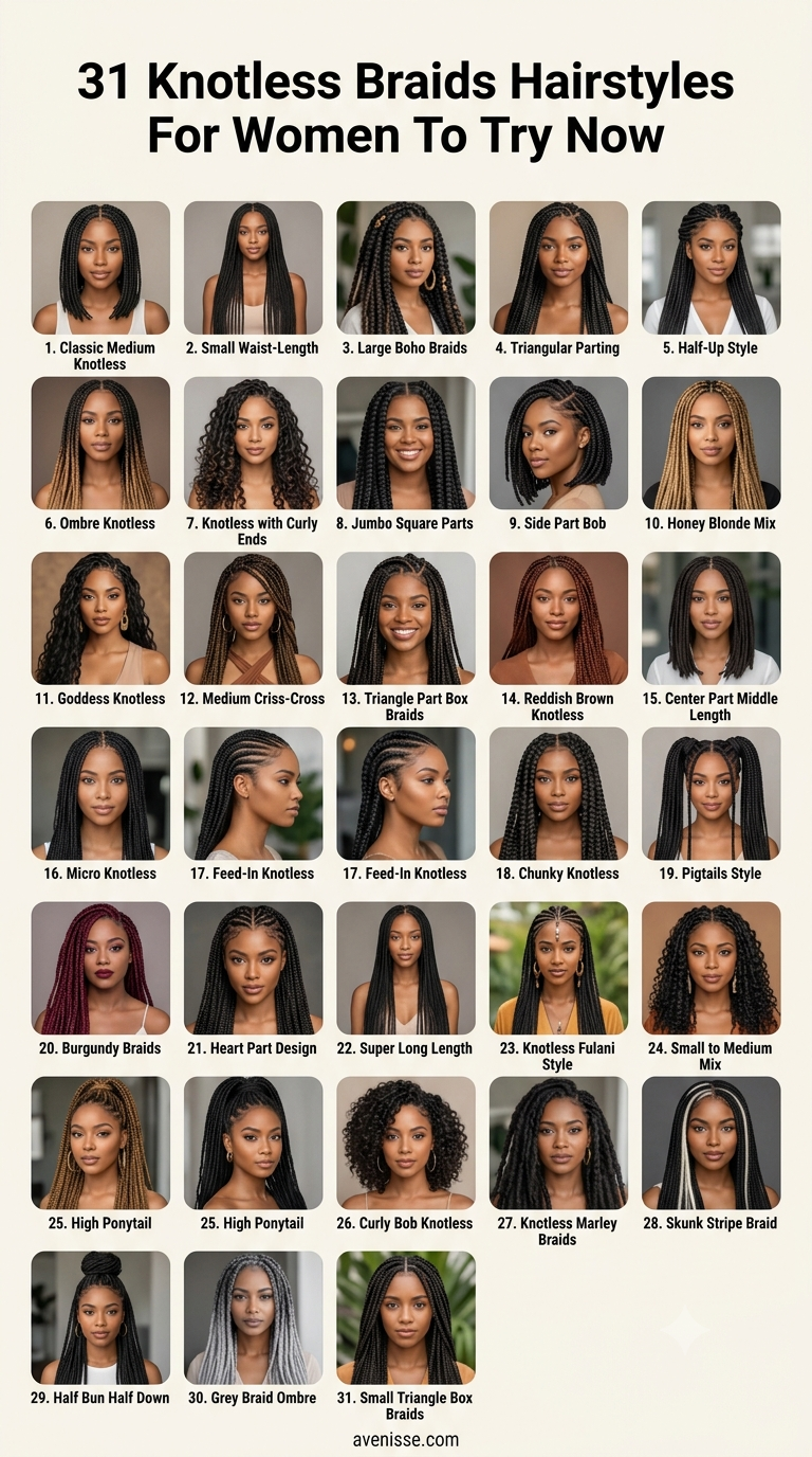 31 Knotless Braids Hairstyles For Women To Try Now