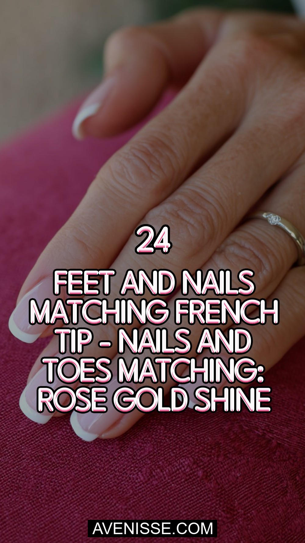 Feet And Nails Matching French Tip - Nails And Toes Matching: Rose Gold Shine