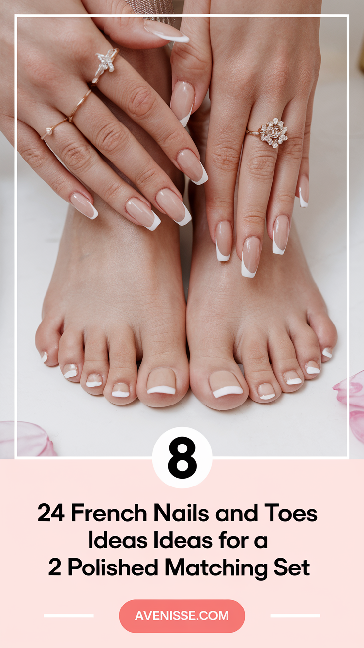 24 French Nails and Toes Ideas for a Polished Matching Set